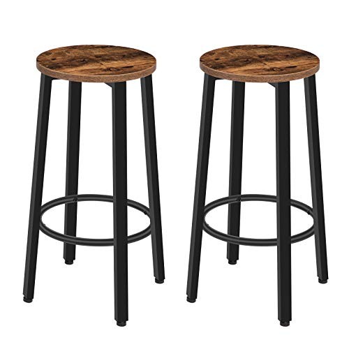 HOOBRO Bar Stools Set of 2 Bar Chairs Footrest 24.6 Inch Tall BF02BY01