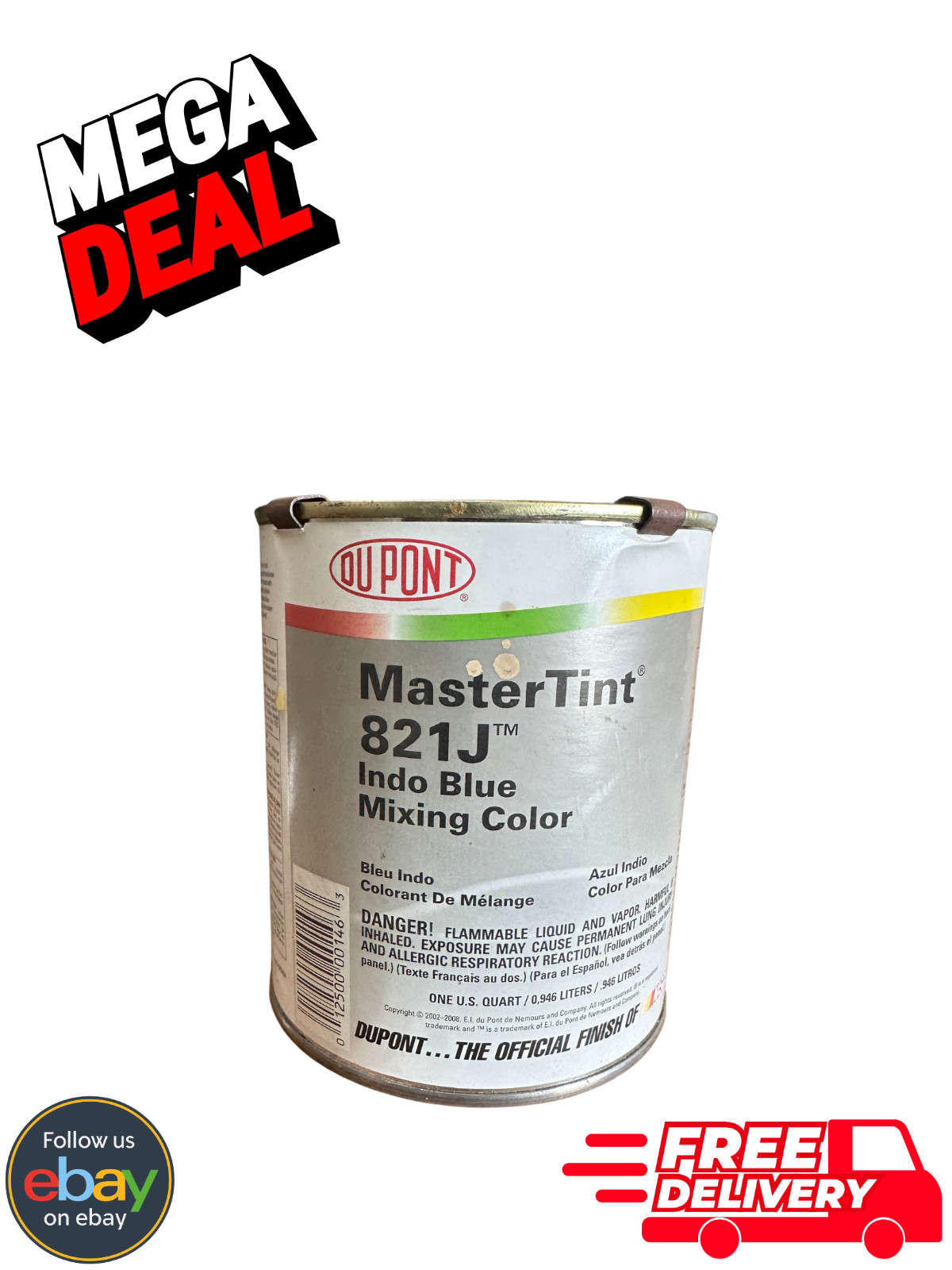 Dupont Axalta Cromax MasterTint Indo Blue 821J Quart Dupont Axalta Cromax MasterTint Indo Blue 821J Quart