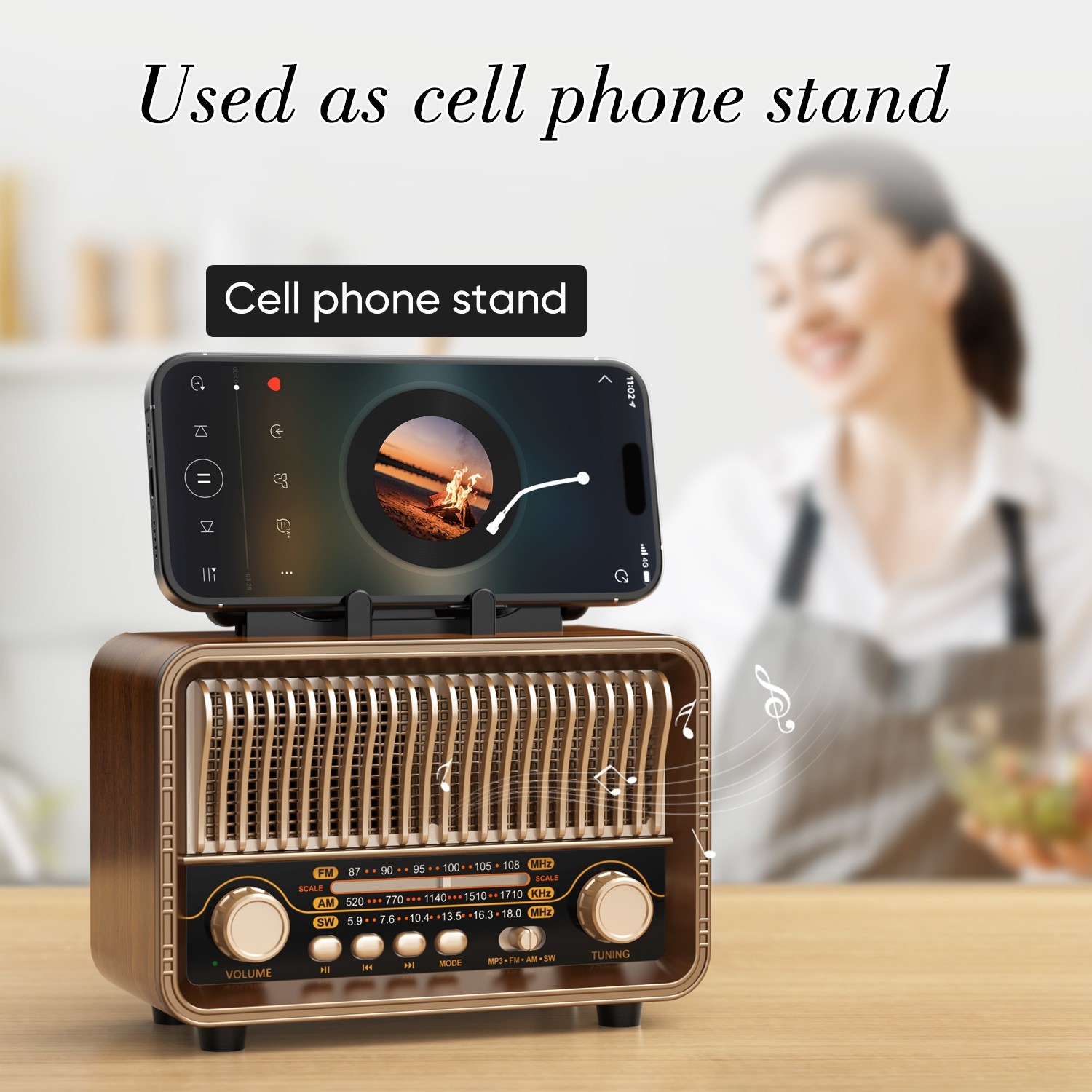 UMUTOO Portable Radio AM/FM/SW Bluetooth 6.0 Speaker Rechargeable 1200mAh