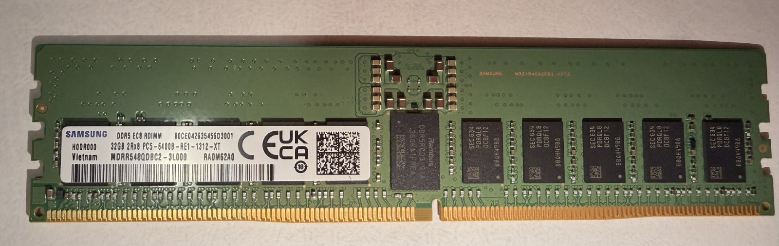 Samsung 32GB DDR5 ECC RDIMM 2Rx8 PC5-6400B 4800MHz Server RAM MDDR5480DBC2-3L000 Samsung 32GB DDR5 ECC RDIMM 2Rx8 PC5-6400B 4800MHz Server RAM MDDR5480DBC2-3L000