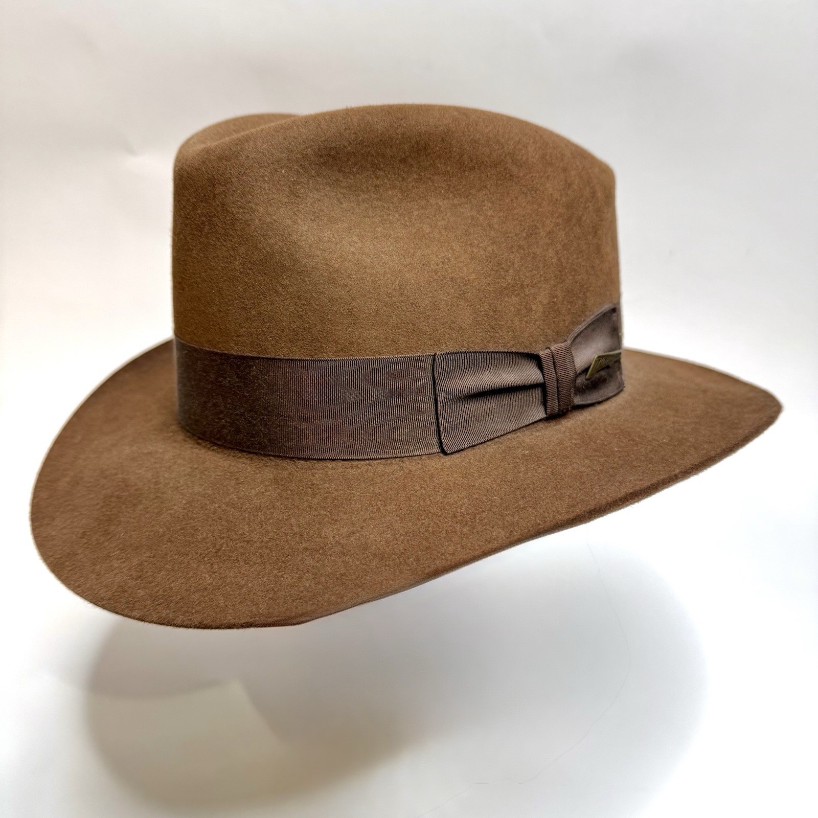 Stetson Indiana Jones Brown Felt Fedora Hat 1980s Size 7 1/2 Mint