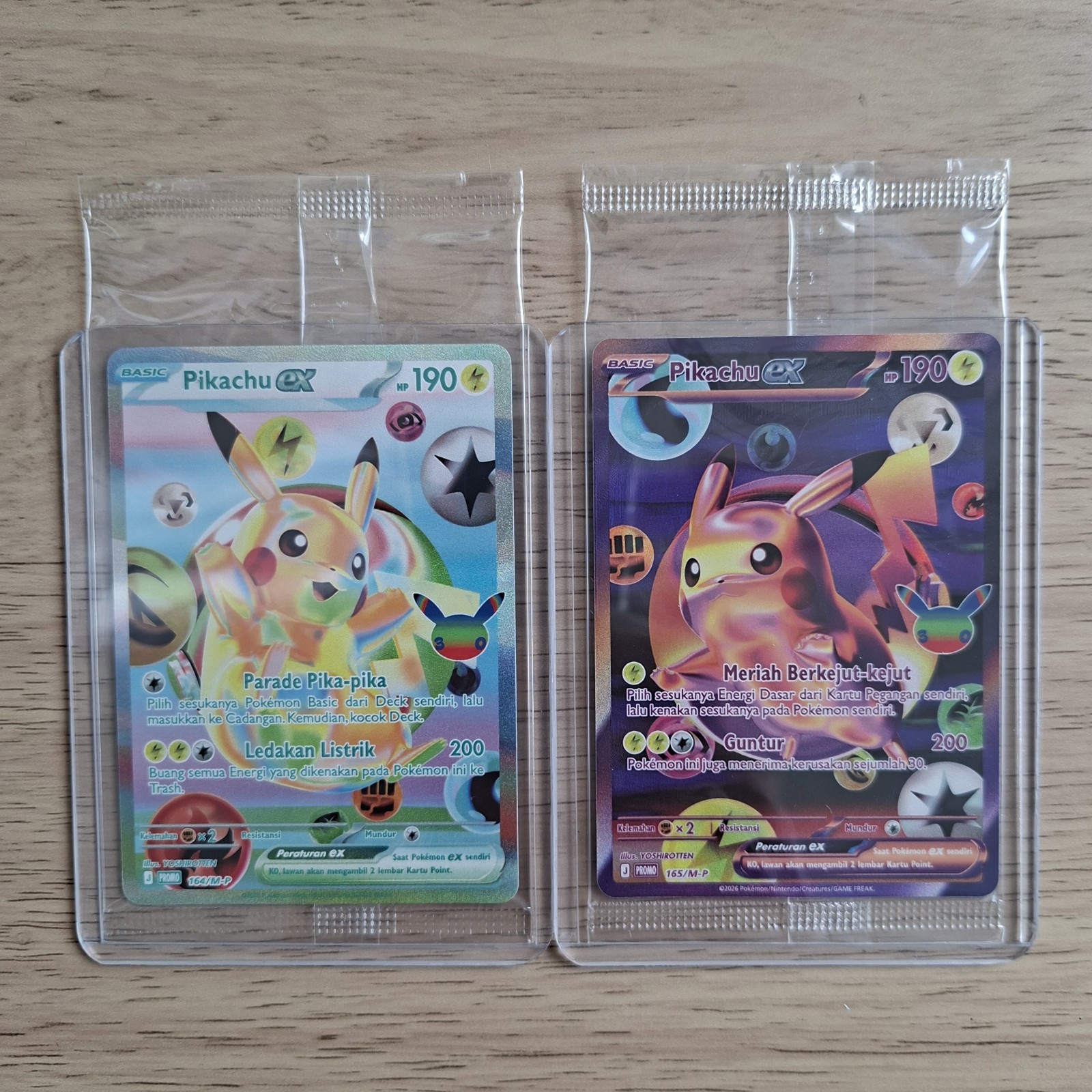Pikachu EX FUR 164 & 165/M-P PROMO 30th Futuristic Set Pokemon Indonesia