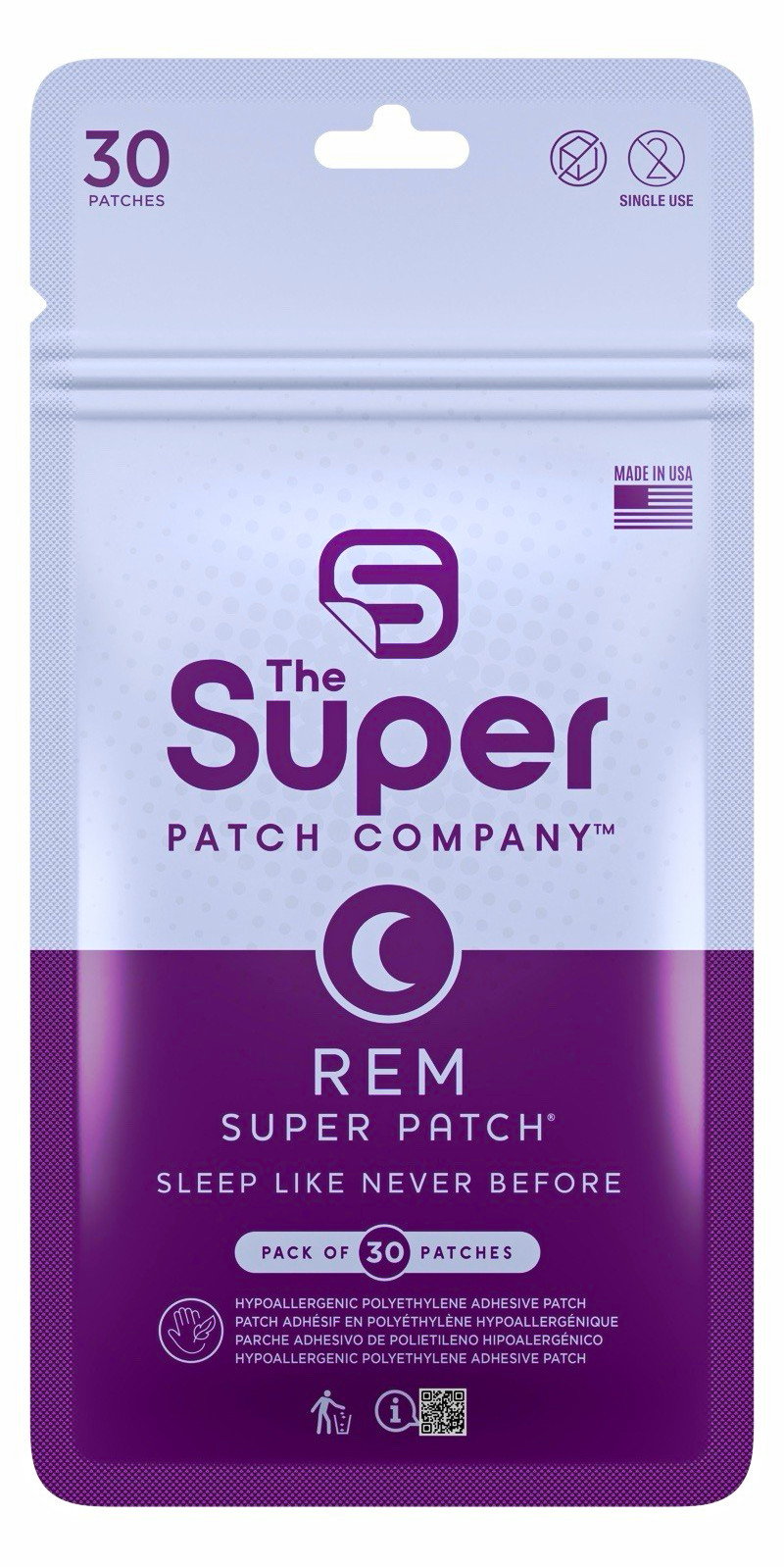 The Super Patch Company REM Super Patch Sleep Patch, White/Purple, 30 Patches