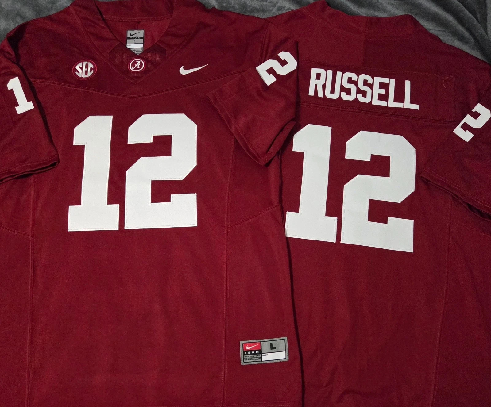 New Keelon #12 Russell Crimson All Stitched Jersey MEN NWT