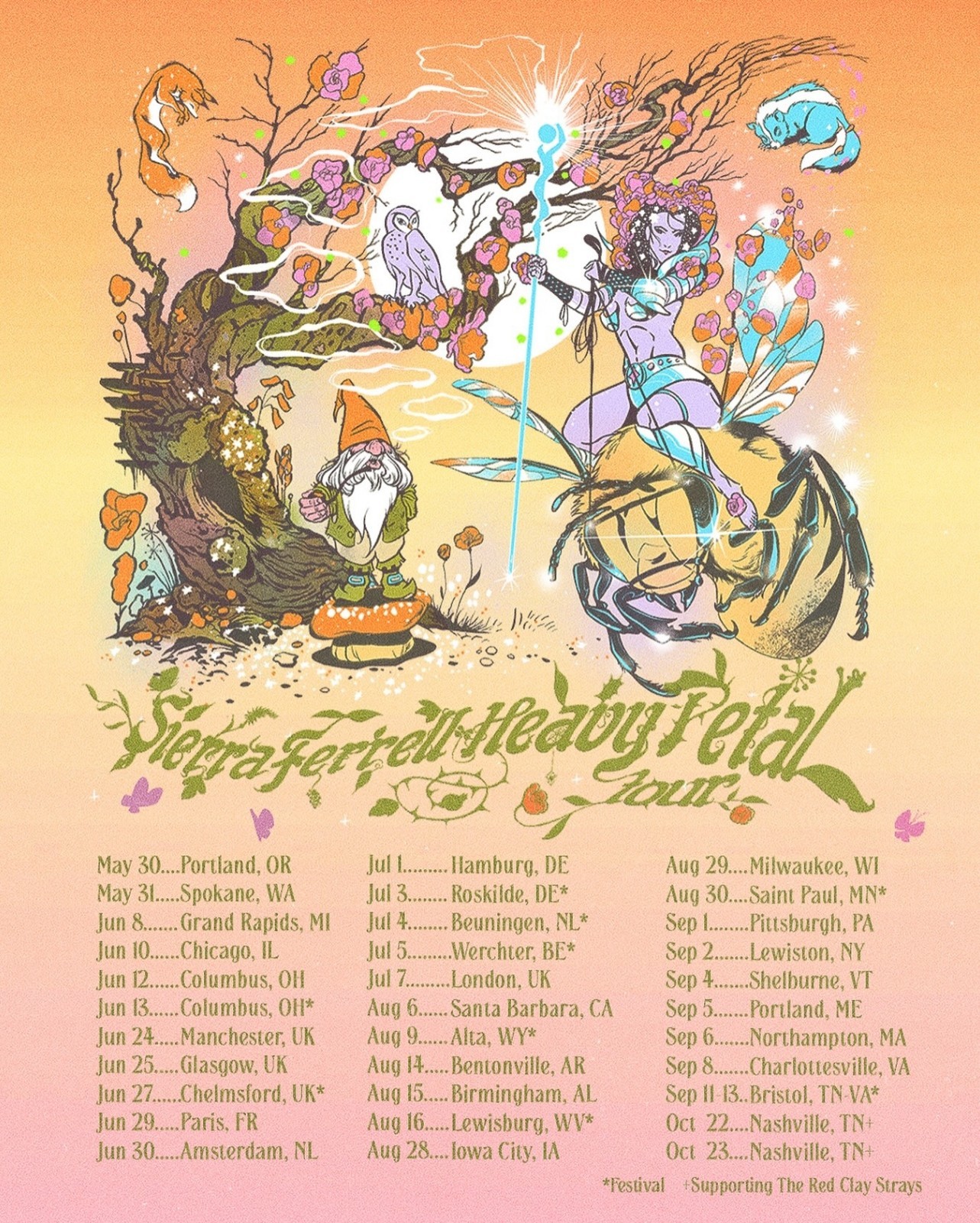 Sierra Ferrell Heavy Petal Tour 2026 Folk Concert Poster