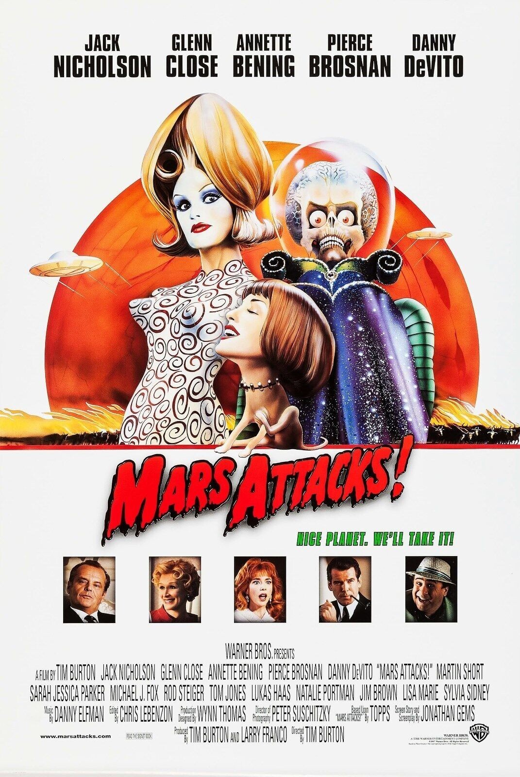 MARS ATTACKS (1996) ORIGINAL MOVIE POSTER  -  VERSION C  -  ROLLED