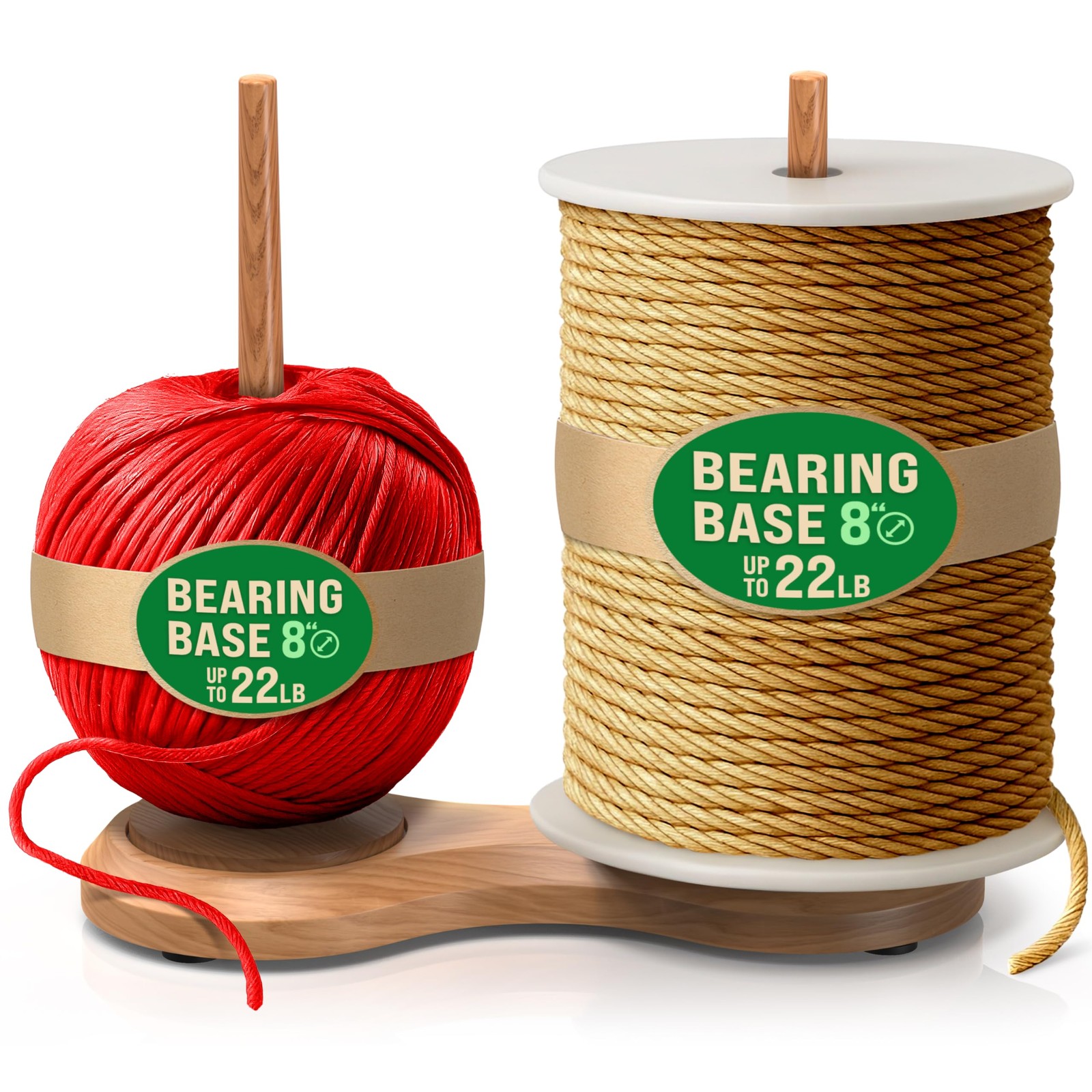 BARVA Double Yarn Holder 44 Lb Total Capacity for Chunky Yarn | Dual Bearing ...
