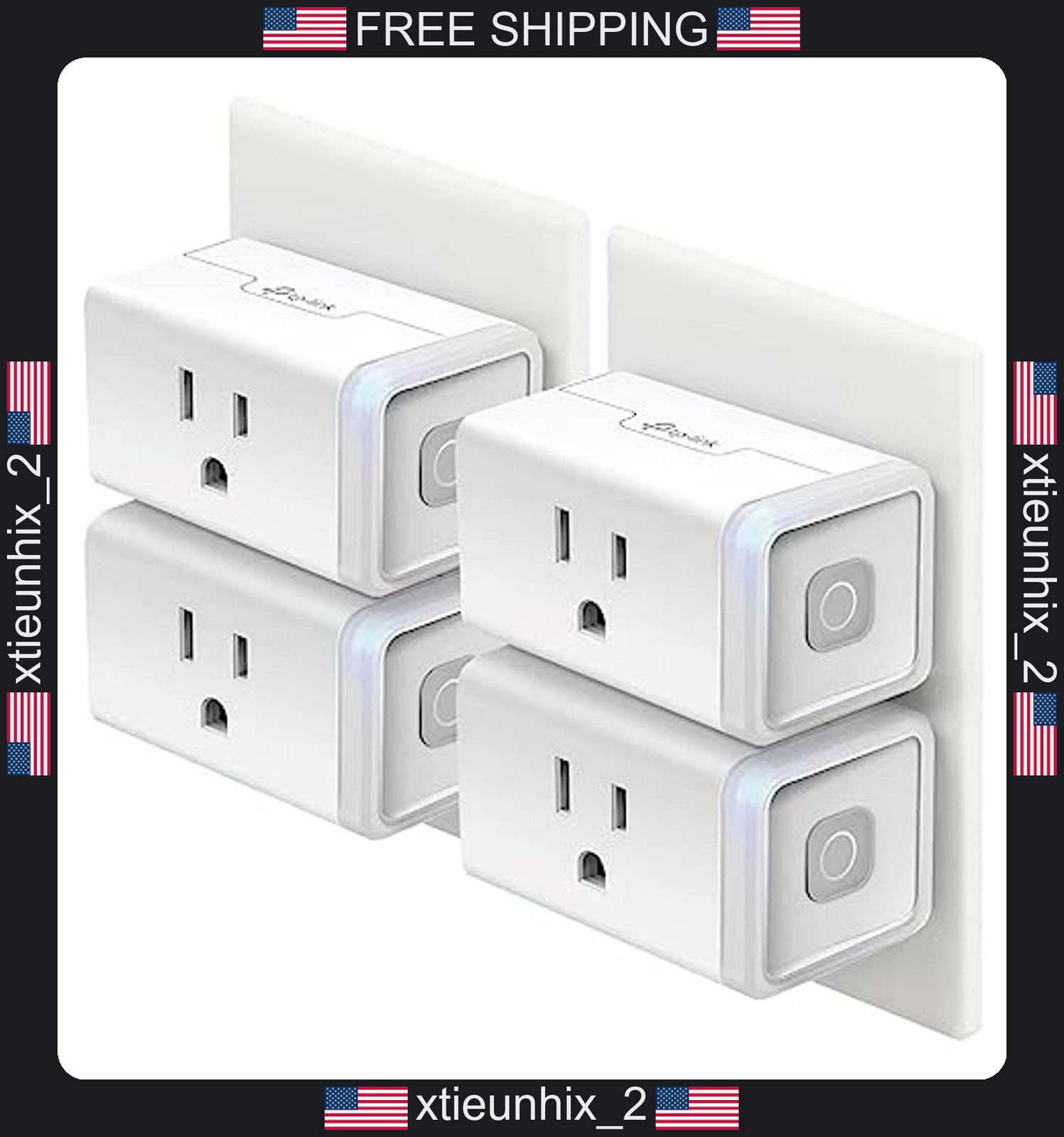 Kasa Smart Wi-Fi Plug 4-Pack, Alexa & Google Compatible, 15 Amp, White