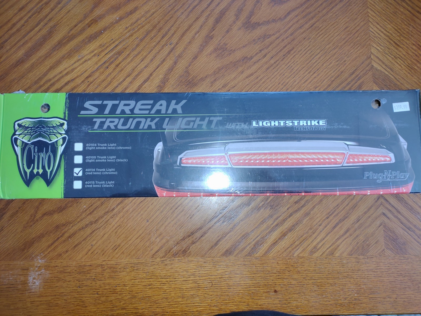 CIRO Streak Trunk Light with Lightstrike Lighting Chrome Red Lens #40114 CIRO Streak Trunk Light with Lightstrike Lighting Chrome Red Lens #40114