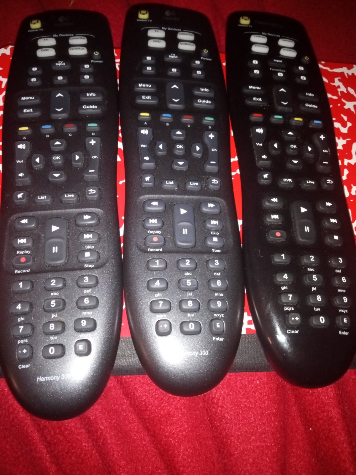 3 Logitech Harmony 300 Remote Controls 3 Logitech Harmony 300 Remote Controls