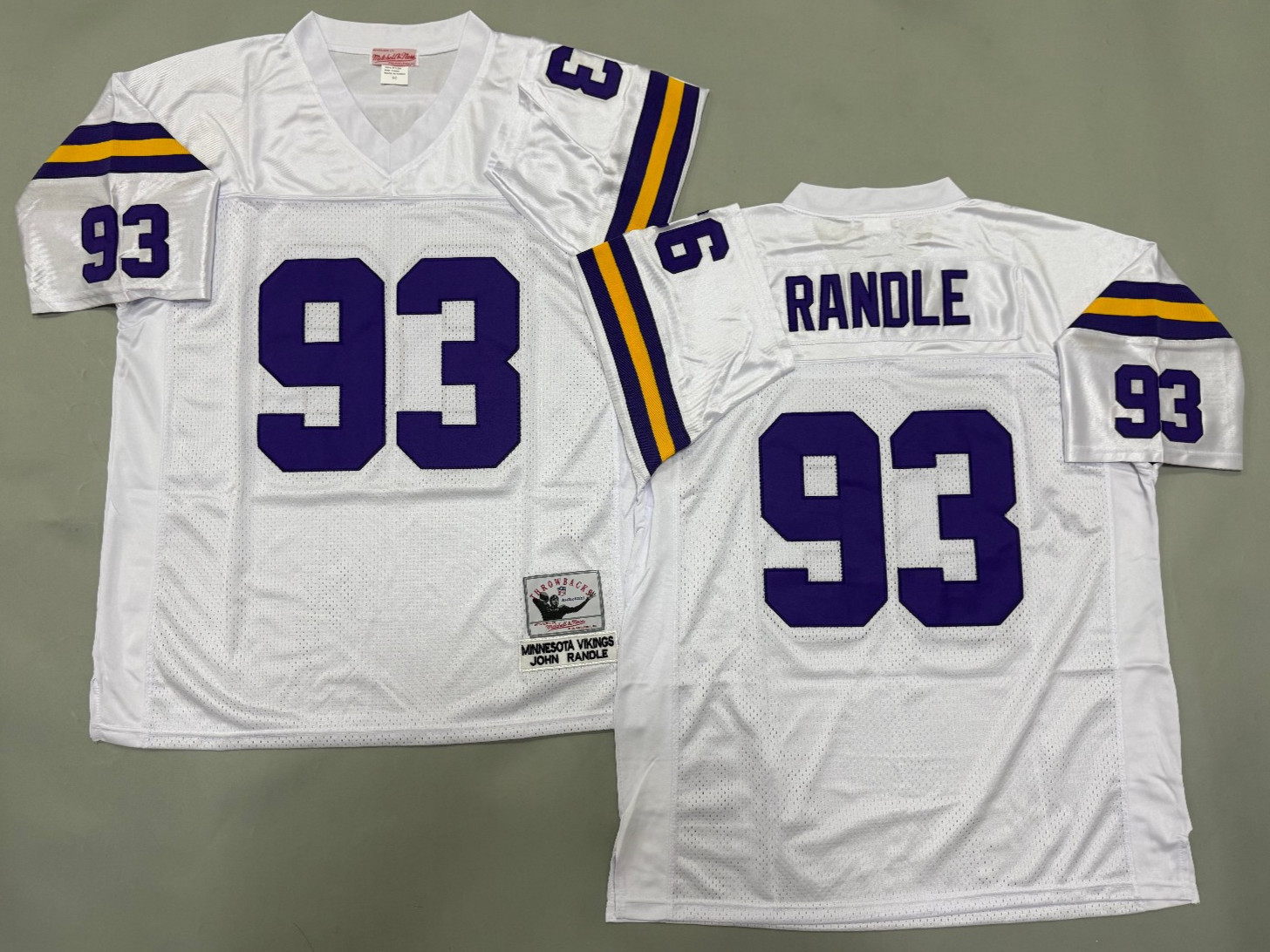 Vintage John Randle #93 Vikings Throwback Stitched Jersey