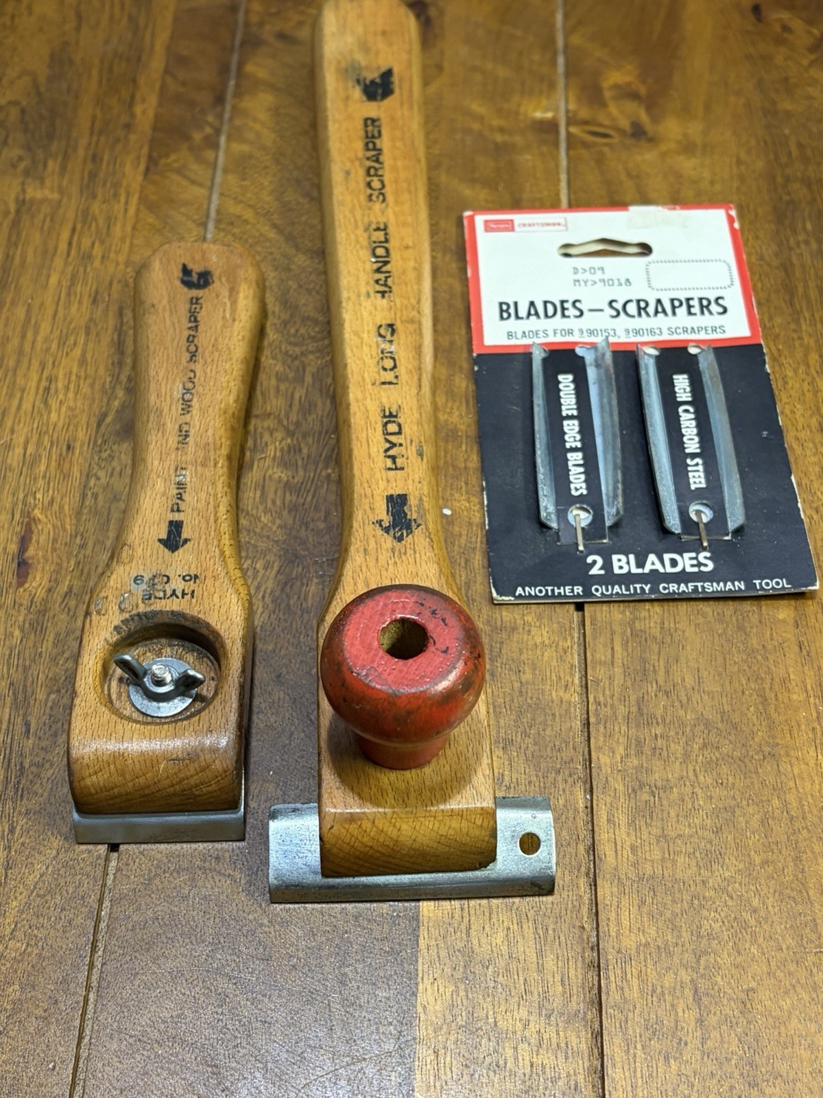 Vintage Hyde Wood Handle Paint & Glue Scraper w/ Extra Blades USA Vintage Hyde Wood Handle Paint & Glue Scraper w/ Extra Blades USA