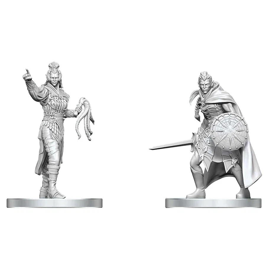 Drow Elite Warrior Drow Priestess of Lolth 2 pk Nolzur\'s D&D miniature unpainted Drow Elite Warrior Drow Priestess of Lolth 2 pk Nolzur\'s D&D miniature unpainted