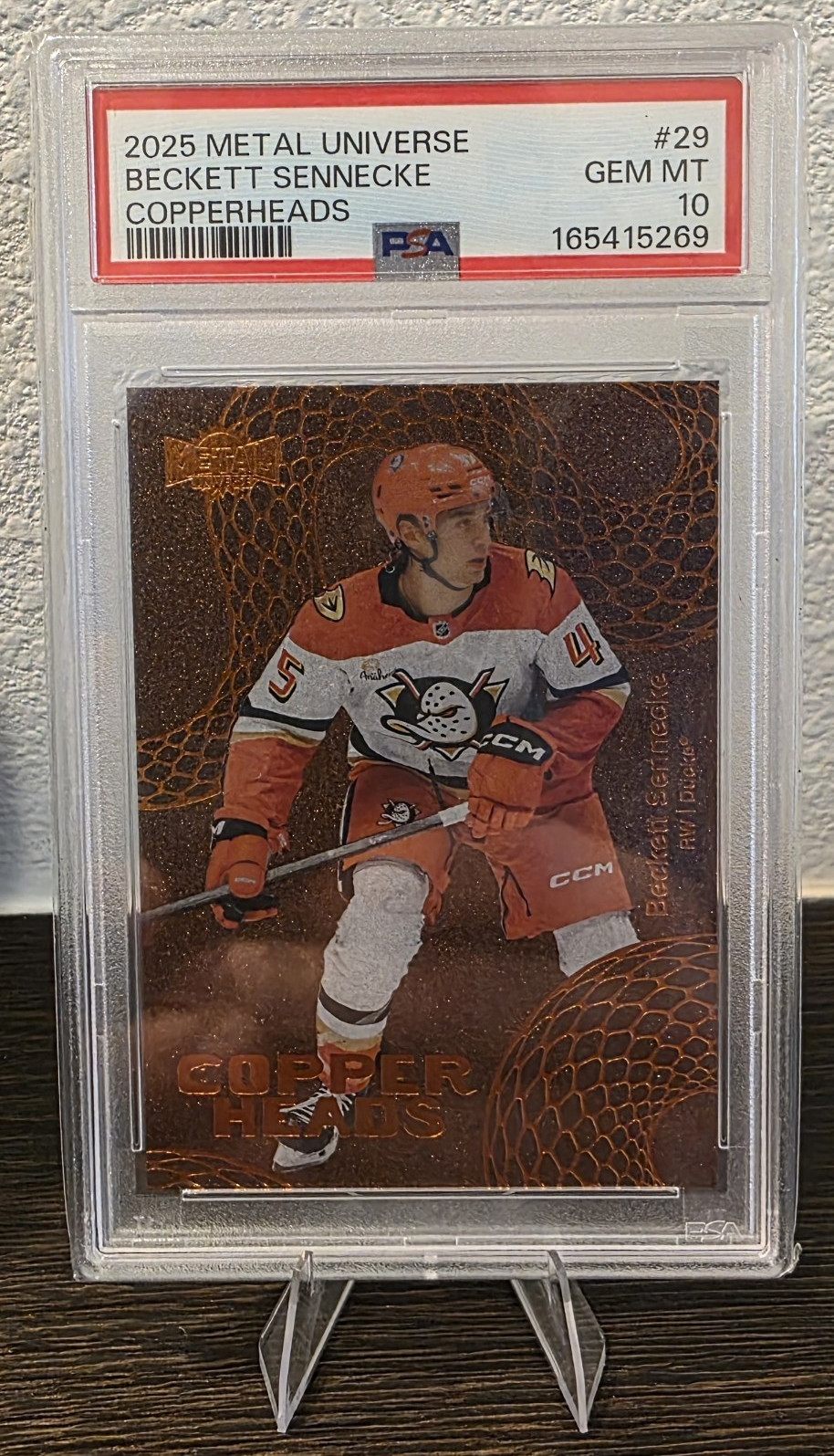 2025-26 SkyBox Metal Universe Hockey Beckett Sennecke Copperheads #29 PSA 10 2025-26 SkyBox Metal Universe Hockey Beckett Sennecke Copperheads #29 PSA 10