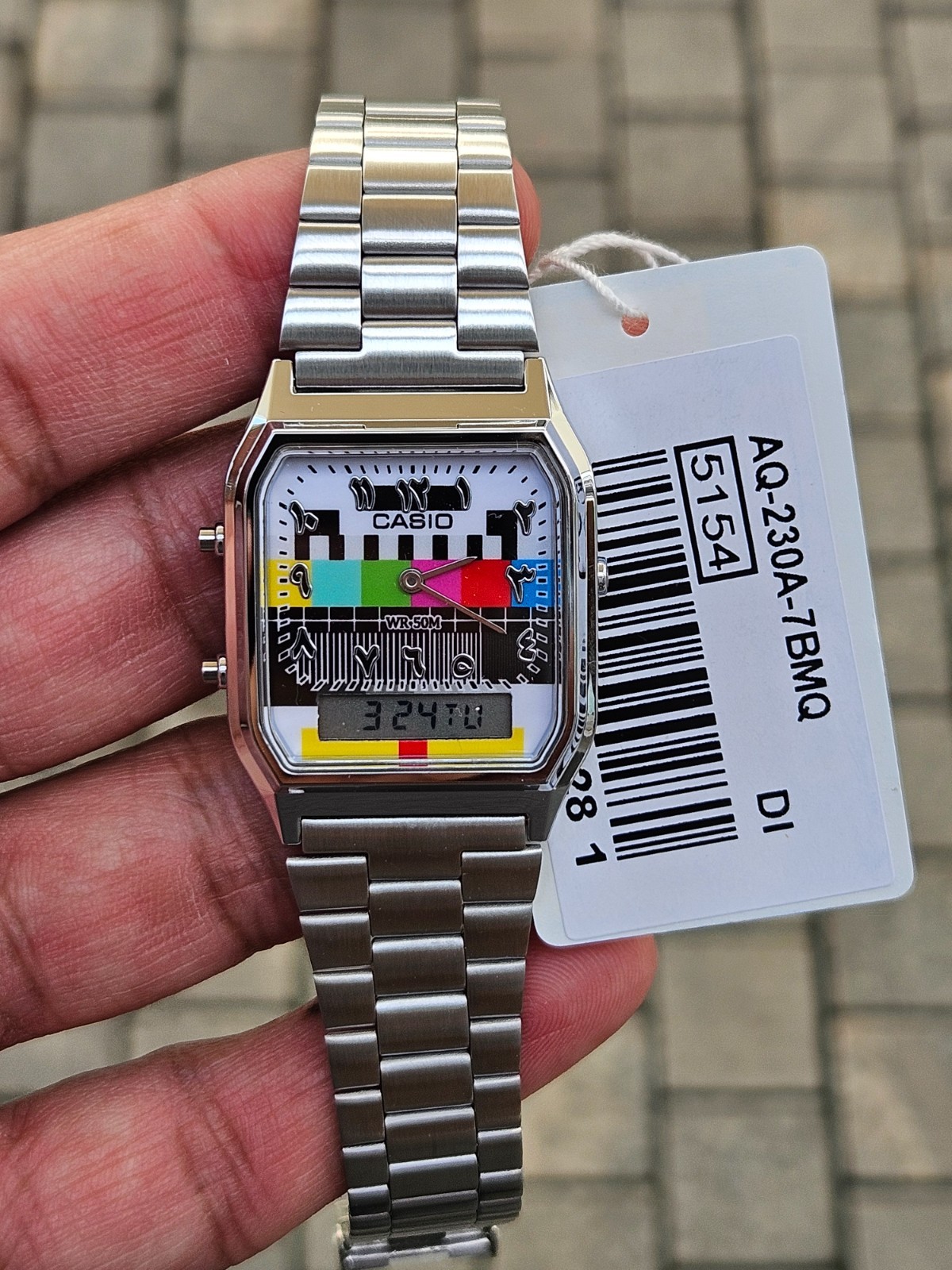 Casio AQ-230A Custom Dial Analog Digital Watch Stainless Steel Vintage Style