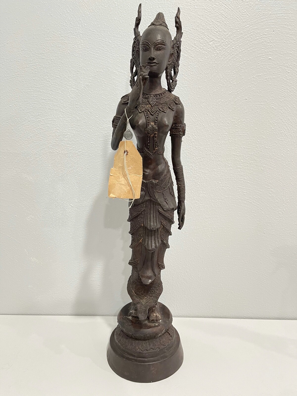 Vintage Thai Bronze Apsara Statue 22.5\