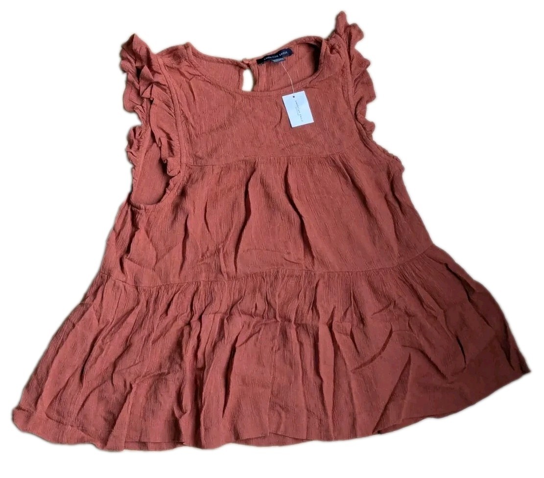 NWT Banana Republic Orange Ruffle Hem Sleeveless Blouse Top Size XS NWT Banana Republic Orange Ruffle Hem Sleeveless Blouse Top Size XS