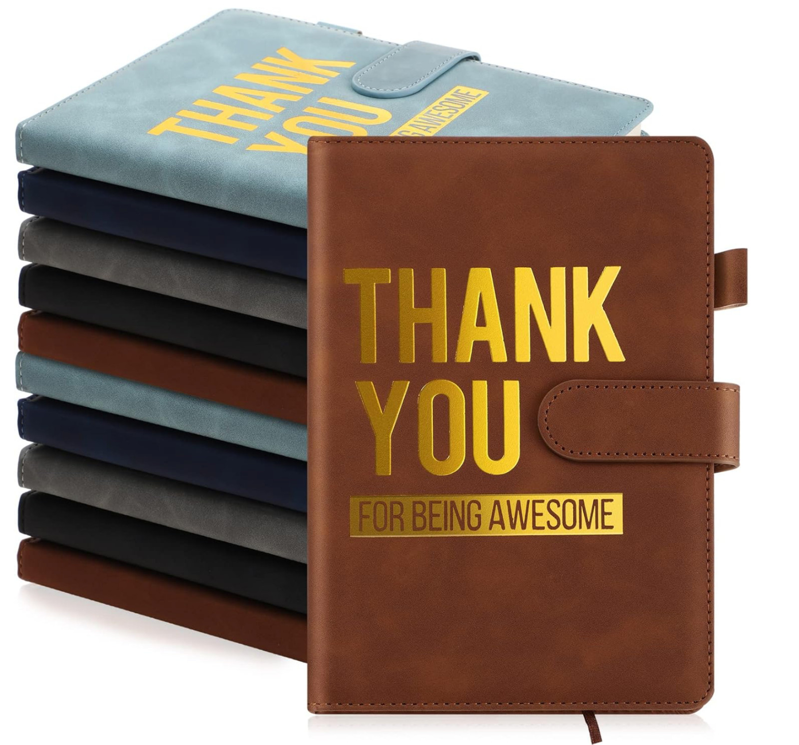 10 Pcs Thank You Gifts for Employee A5 Leather Notebooks Inspirational Notebooks