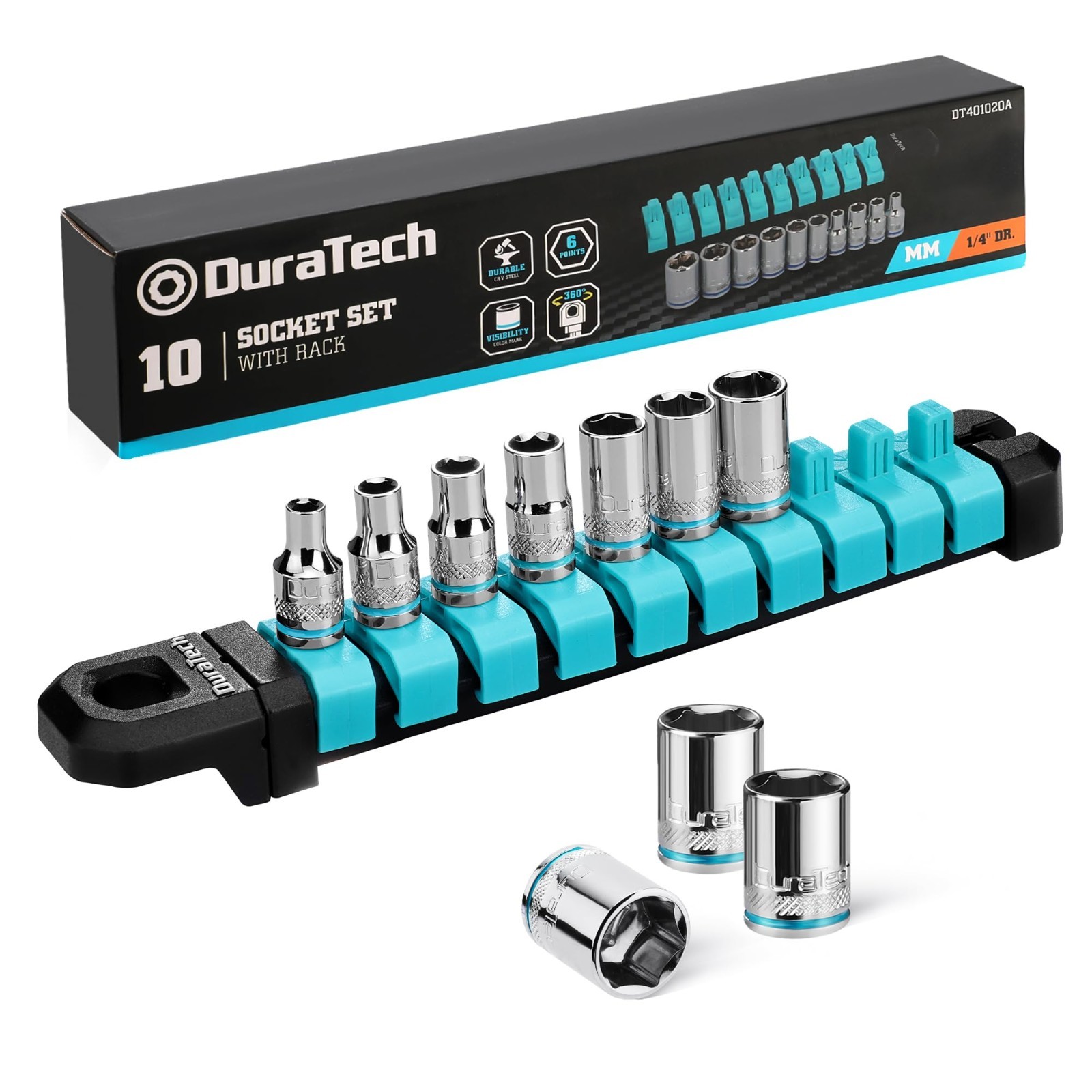 10PCS Metric Socket Set 1/4\