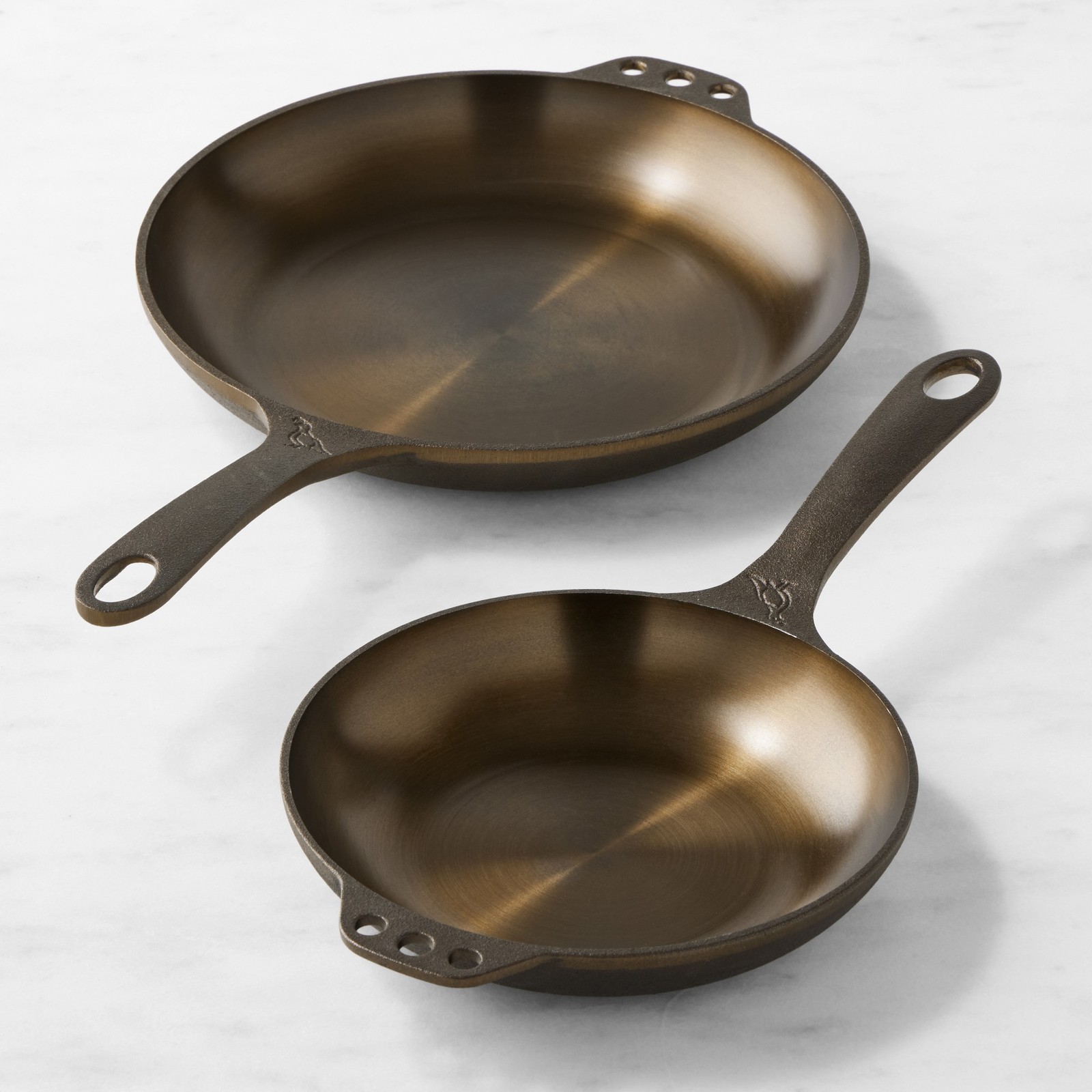 Set of 2- Smithey Seasoned Cast Iron Chef Skillet, 8\