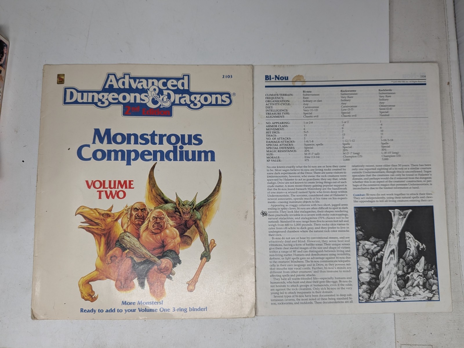 TSR Advanced Dungeons & Dragons Monstrous Compendium Vol Two 1989 2103