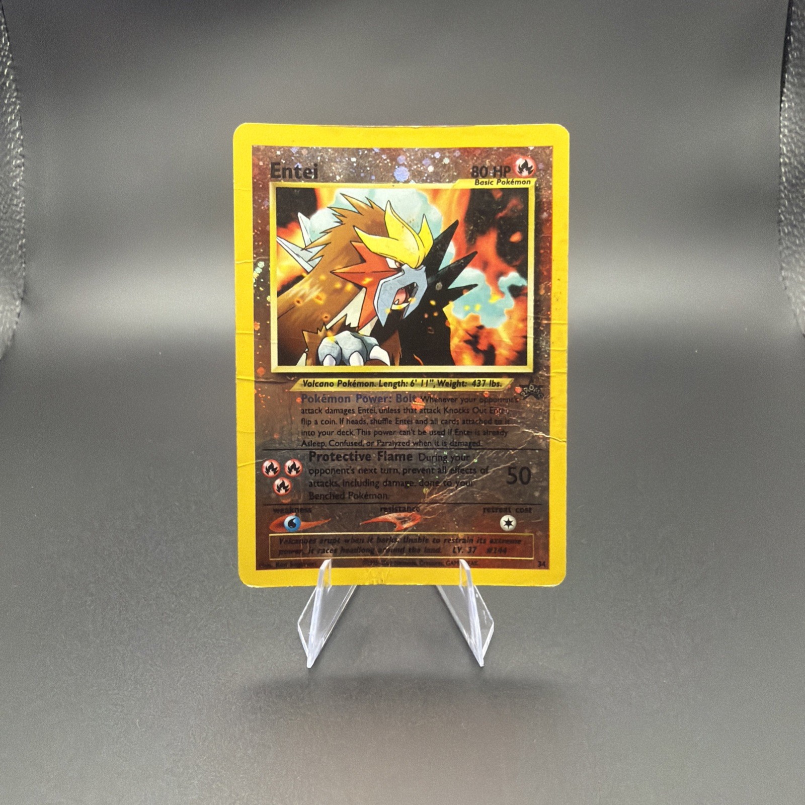 Entei #34 Black Star Promo Reverse Holo Rare Vintage Pokemon Card - MP/LP Entei #34 Black Star Promo Reverse Holo Rare Vintage Pokemon Card - MP/LP