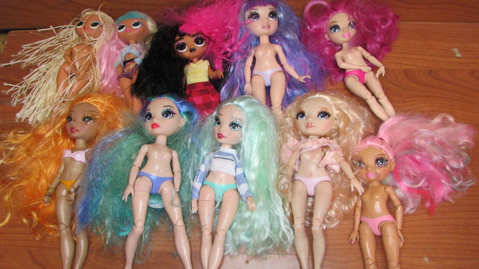 MGA Rainbow High Doll Lot of 10 Nude Mix Clothed Fashion Dolls Loose