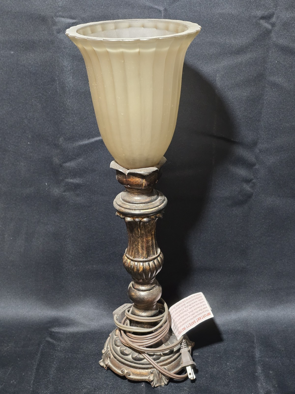 Vintage French Empire Crystal Brass Glass Antique Traditional Table Lamp Vintage French Empire Crystal Brass Glass Antique Traditional Table Lamp