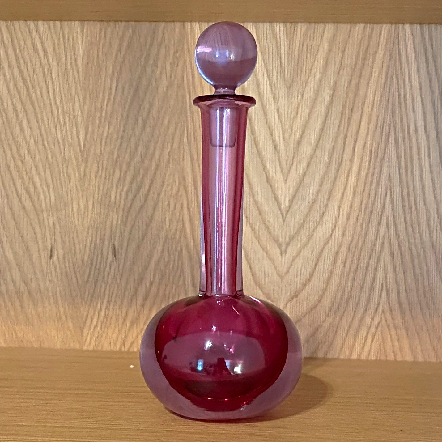 Mid-Century Murano Sommerso Glass Decanter by Mario Pinzoni with export labels