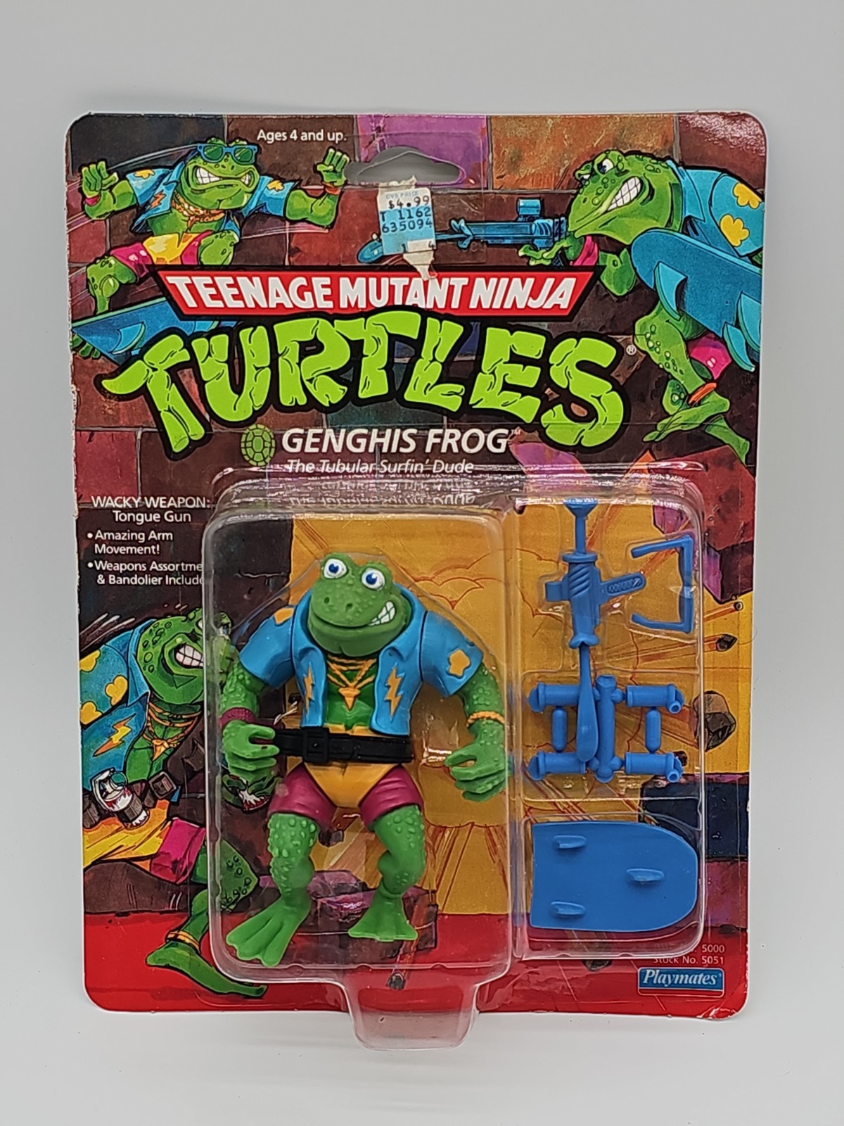 TMNT 1989 Genghis Frog Mutant Display Insert NEW SEALED Ninja Turtles 
