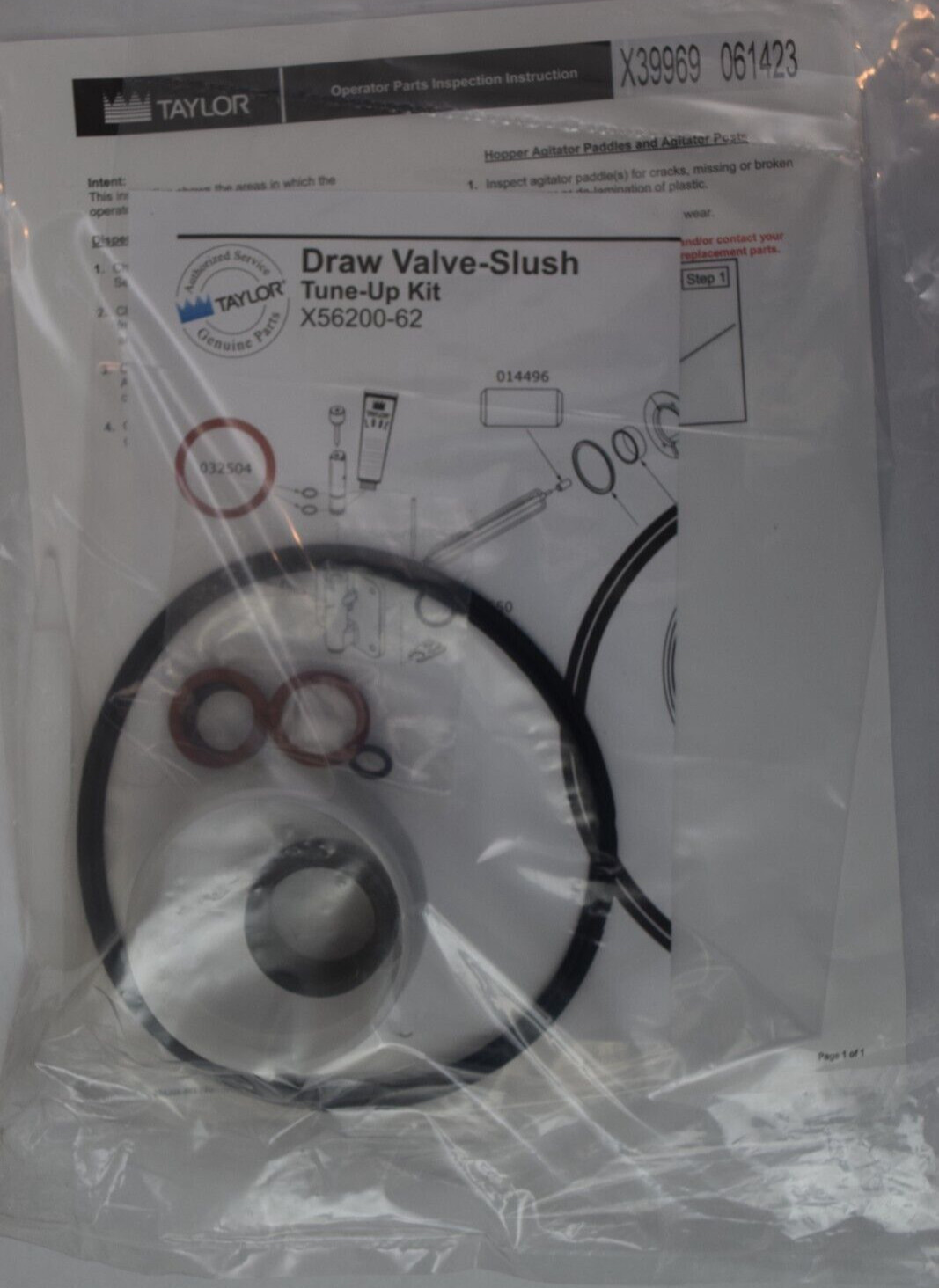 GENUINE OEM Taylor Model 340, 341, 342 & 430 Slush Draw Valve Tune Up Kit X39969 GENUINE OEM Taylor Model 340, 341, 342 & 430 Slush Draw Valve Tune Up Kit X39969