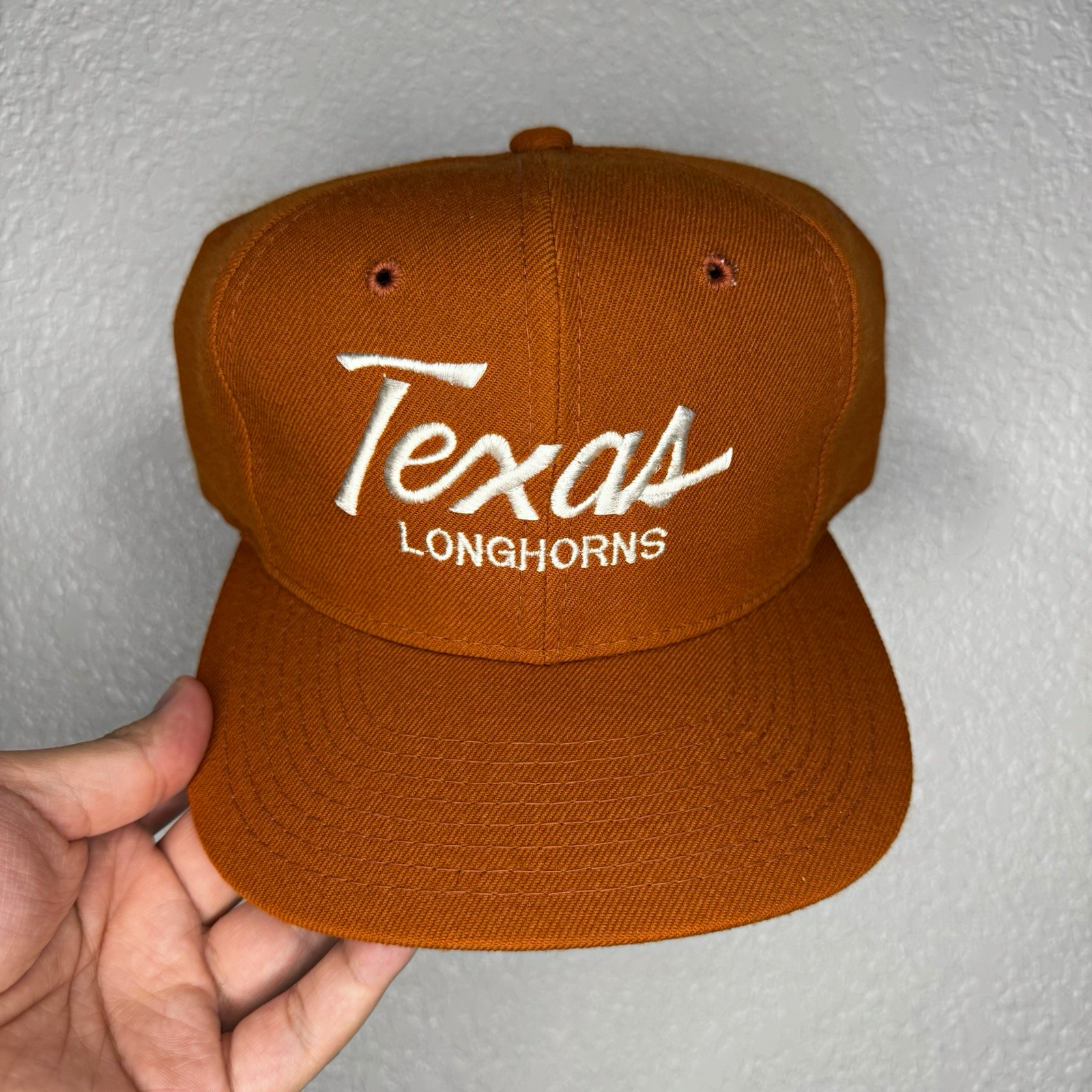 Vintage Texas Longhorns Sports Specialties Single Line Script SnapBack Hat NCAA 