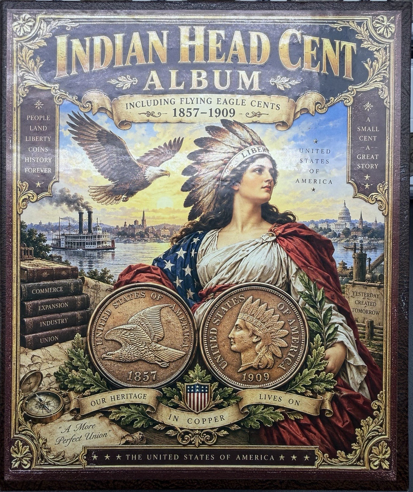 👀 18-coin 1857-1908 Flying Eagle & Indian Head Cent Set w/ Dansco Album 👀