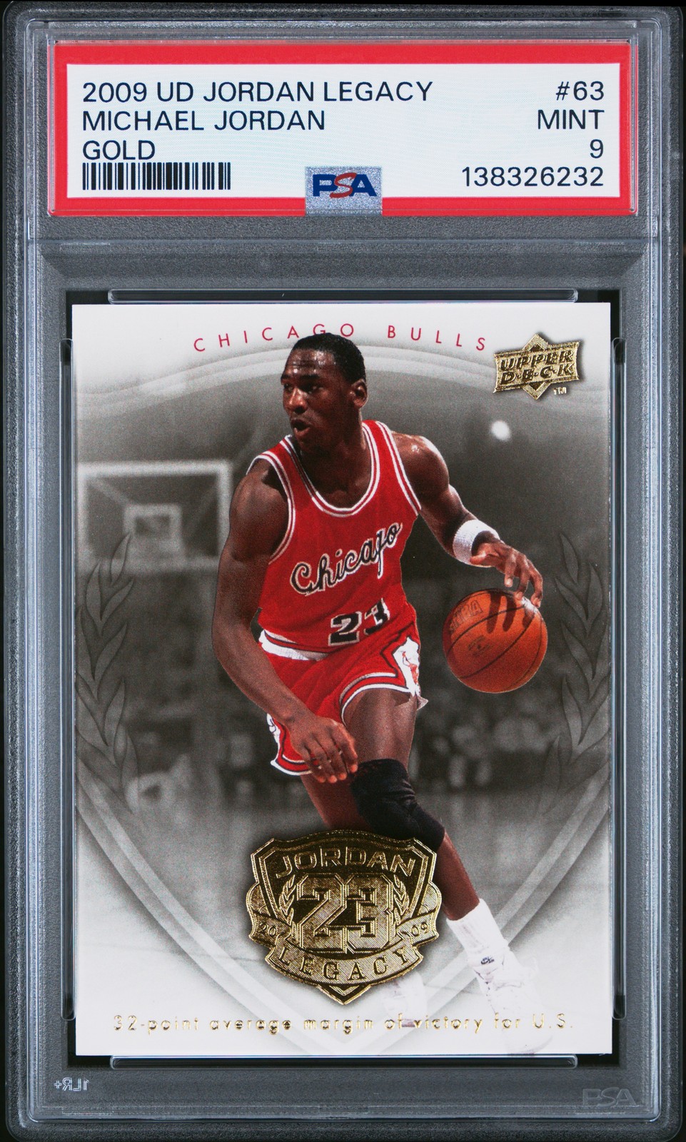 2009-10 Upper Deck Jordan Legacy Gold Gold Michael Jordan PSA 9 #63