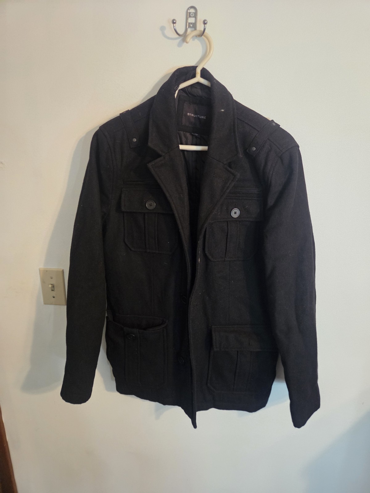 Mens Black Structure Coat Mens Black Structure Coat