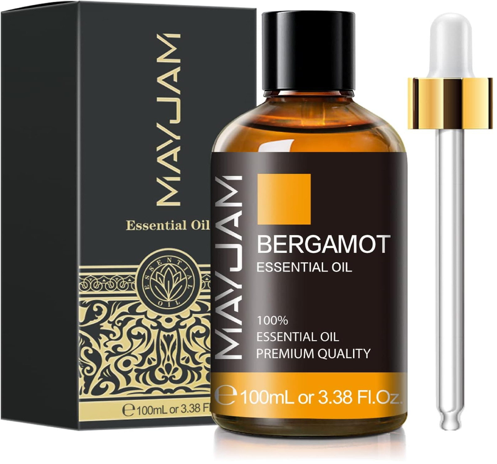 Bergamot Essential Oil, MAYJAM Premium Pure Essential Oils, 3.38FL.OZ Large Vo..