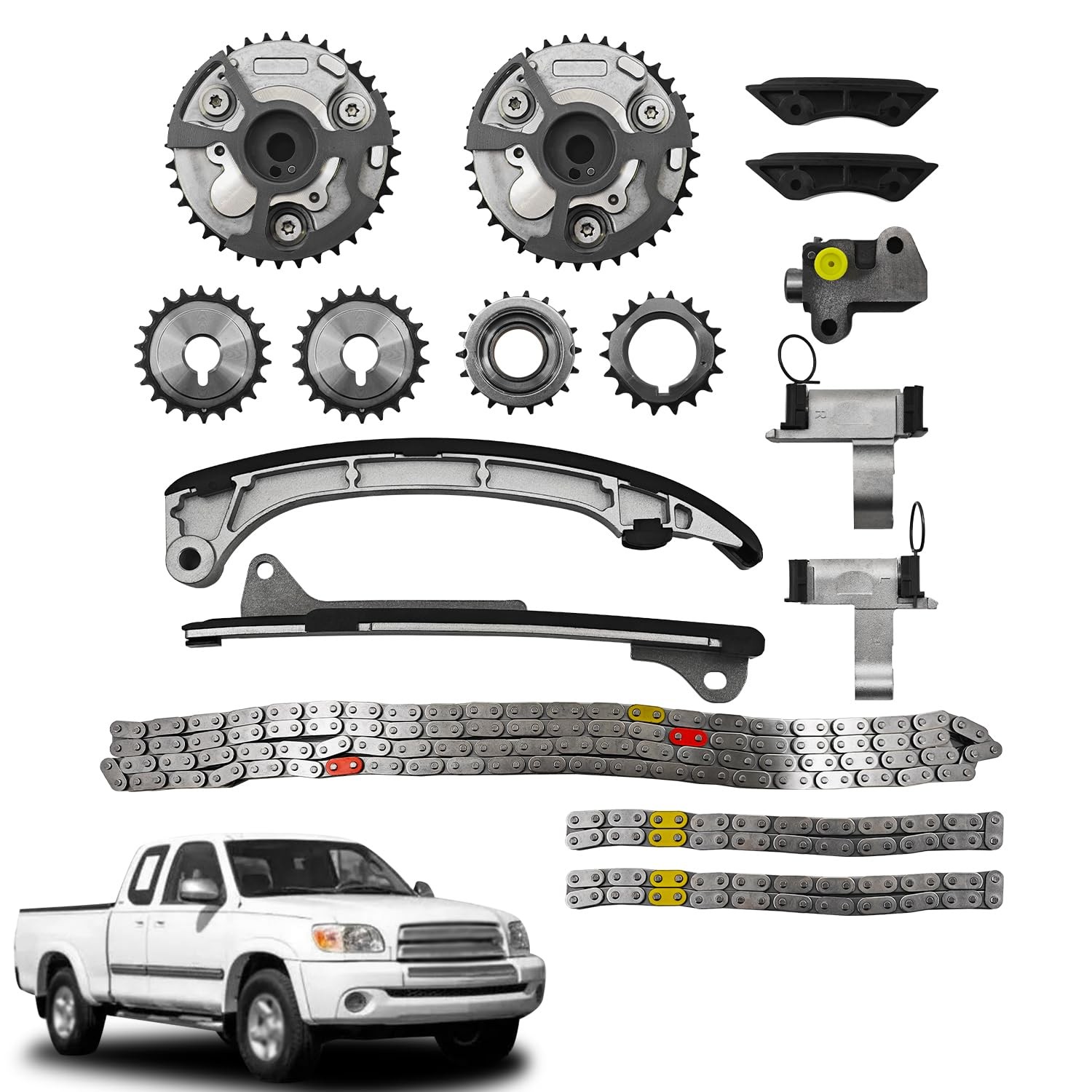 Blrack 1GR-FE Timing Chain Kit w/VVT Cam Phaser Fit for Toyota 4.0L V6