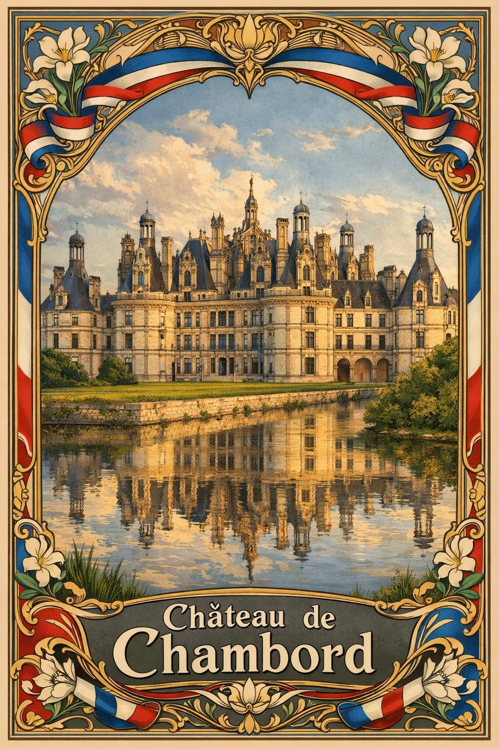 🏰 Château de Chambord Poster - French Castle Art Print 24x36” - Premium Matte