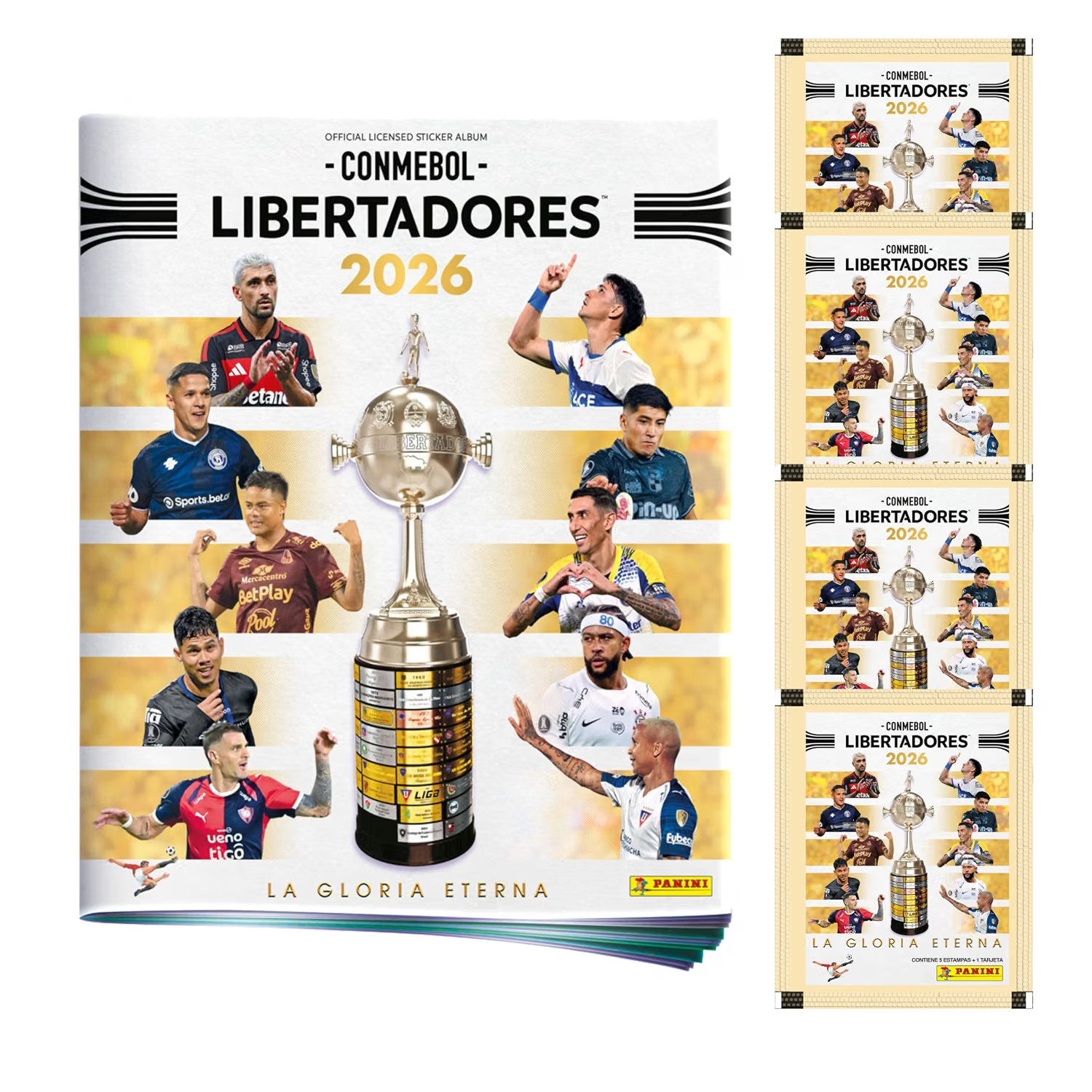 Panini CONMEBOL Libertadores 2026 Sticker Album + 4 Packs Softcover New