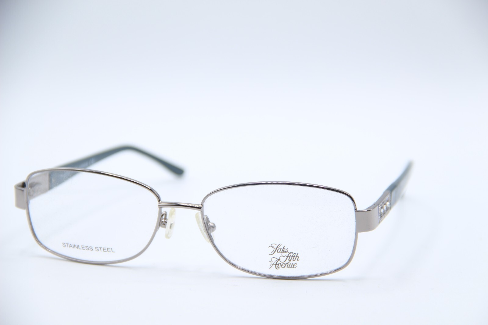 NEW SAKS FIFTH AVENUE SAKS 303 06LB GUNMETAL AUTHENTIC DESIGNER EYEGLASSES 55-16