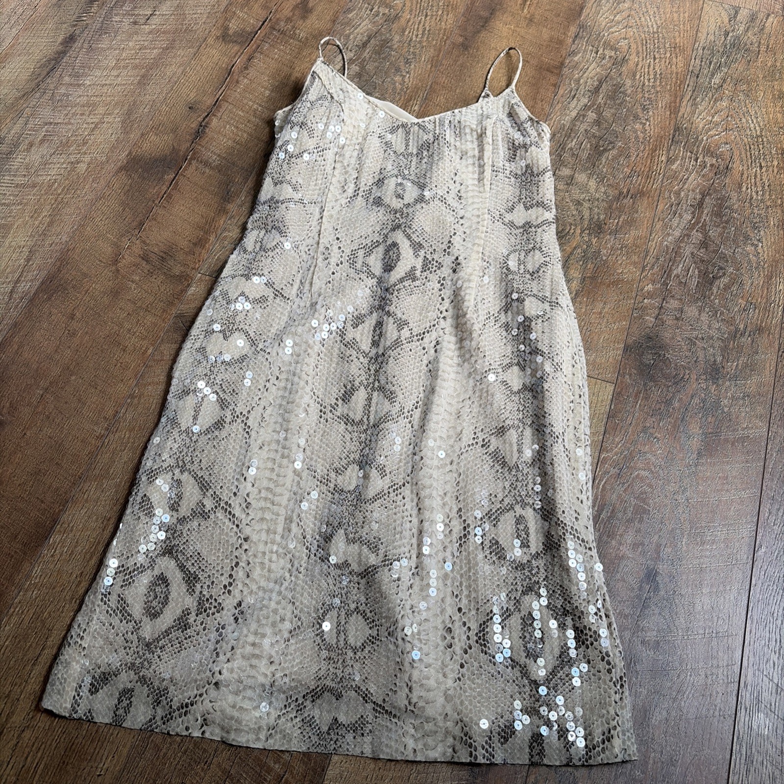 Basix 100% Silk Vintage 90’s Snakeskin Clear Sequin Overlay Sparkle Nightclub 8 Basix 100% Silk Vintage 90’s Snakeskin Clear Sequin Overlay Sparkle Nightclub 8