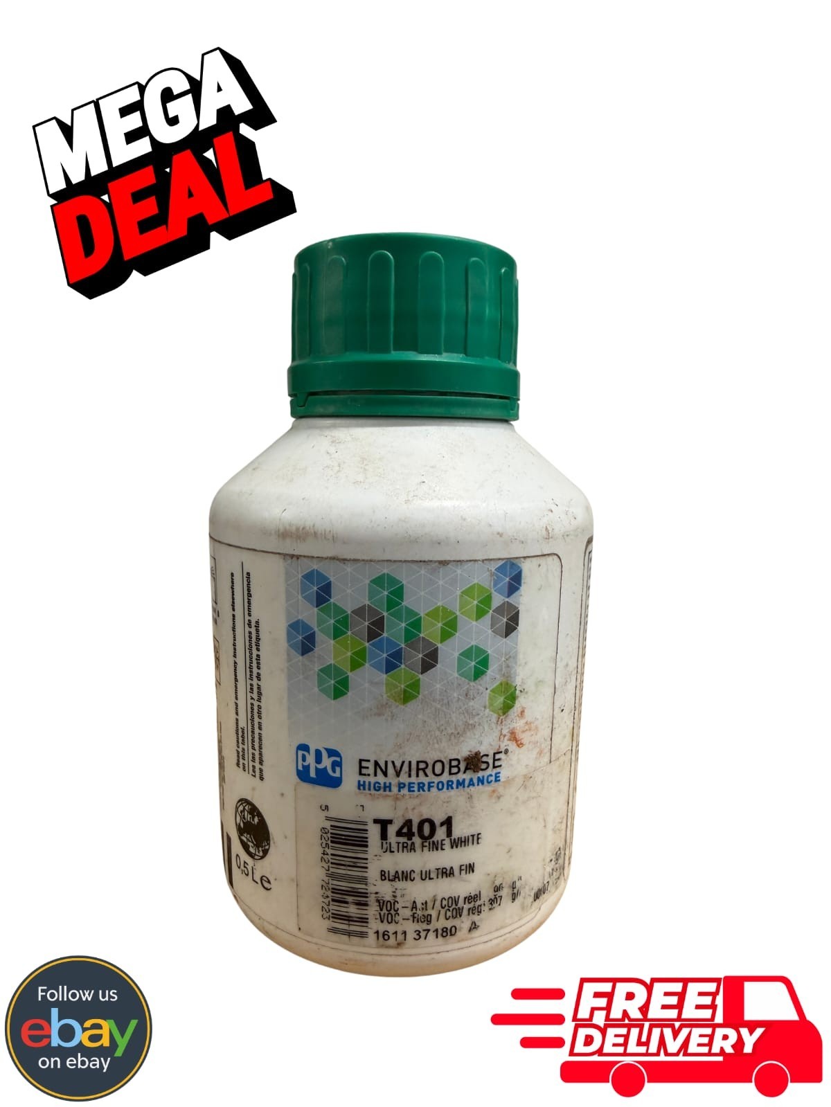 PPG Envirobase T401 Ultra Fine White Basecoat Mixing Toner 0.5L