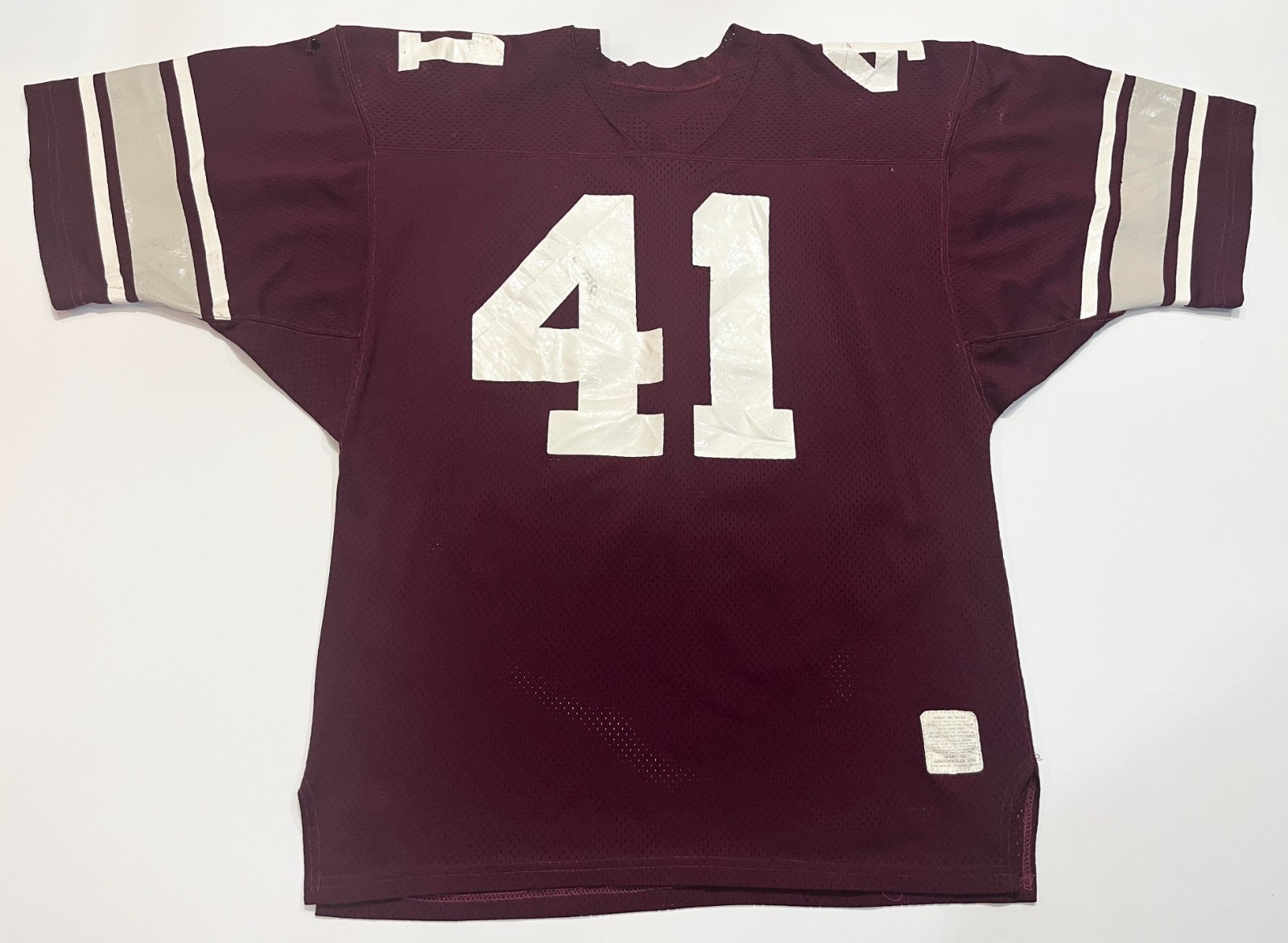 Vintage Harv-Al #41 Football Jersey Sz 44 Burgundy Red USA Screened