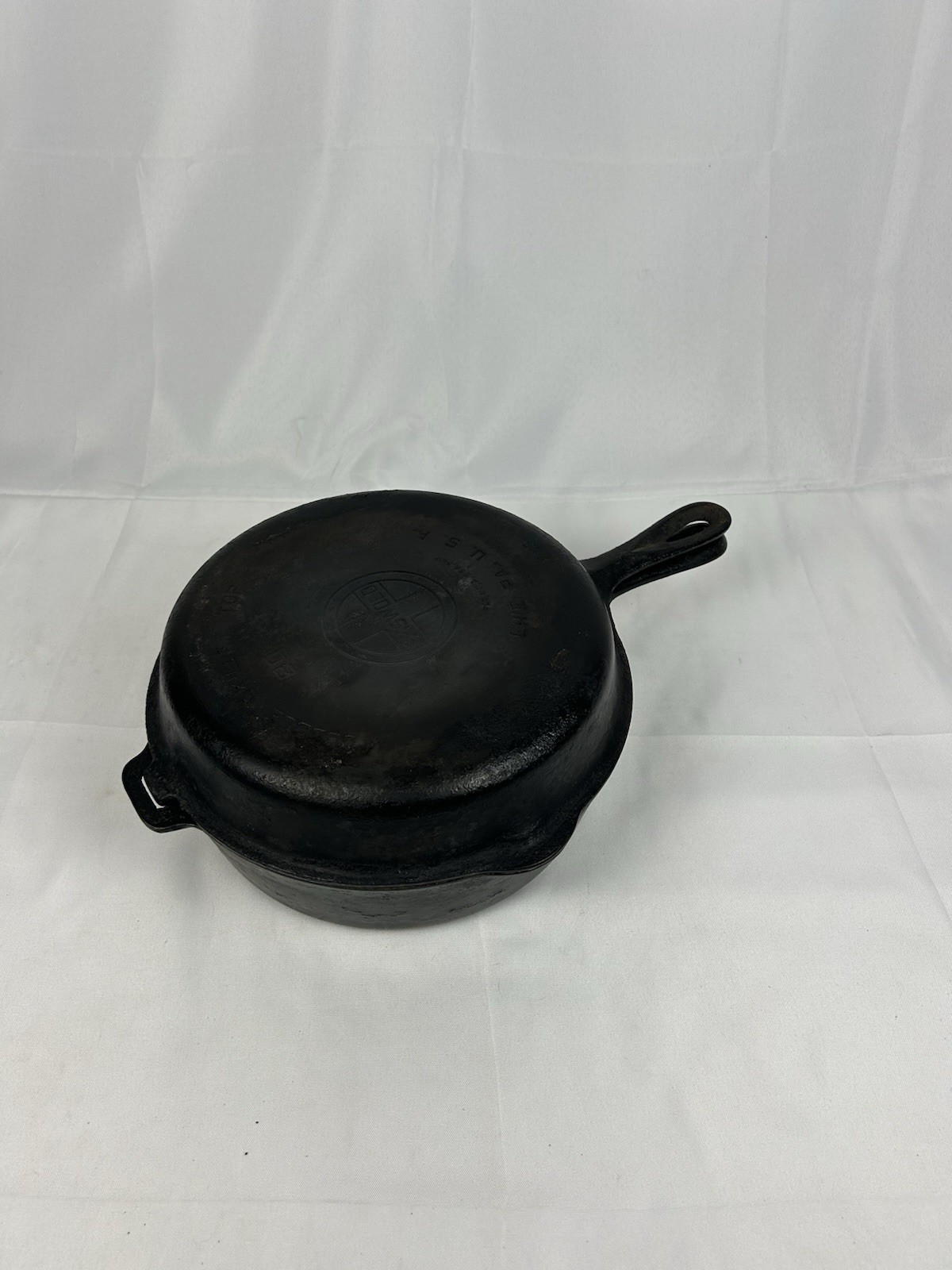 Rare Griswold No. 80 Cast Iron Deep Double Skillet Hinged 1102 & 1103 Large Logo