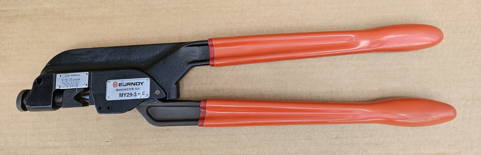 Burndy MY29-3-C Dieless Mechanical Hand Crimper Compression Tool Covered Handles