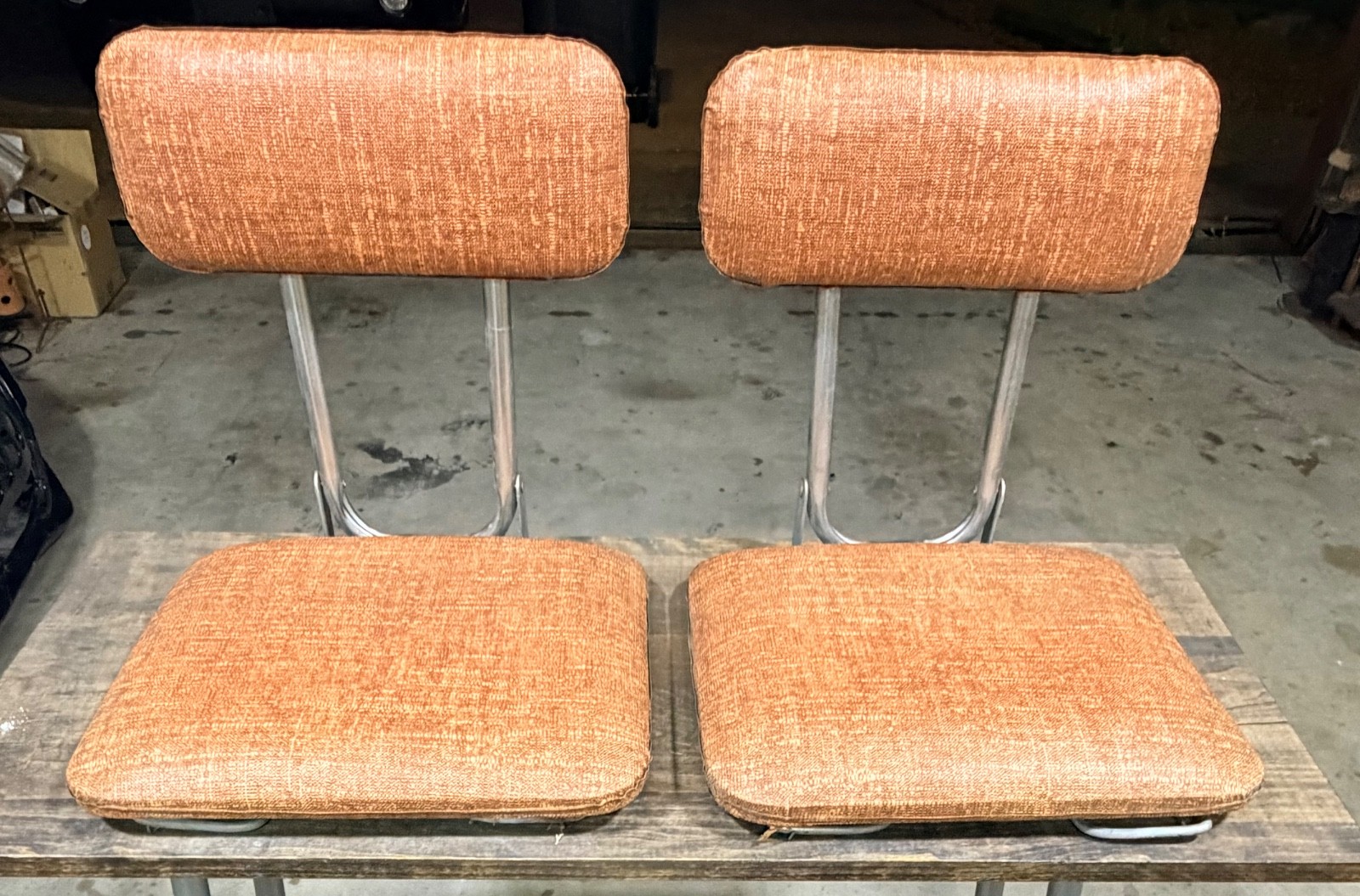“Vintage 1950s Frabill Folding Padded Boat Stadium seats Matching Pair