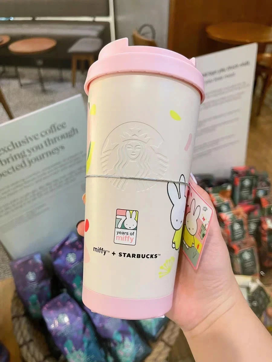 Limited Starbucks X Miffy Stainless Steel Coffee Cup 17oz/500ml Tumbler NEW