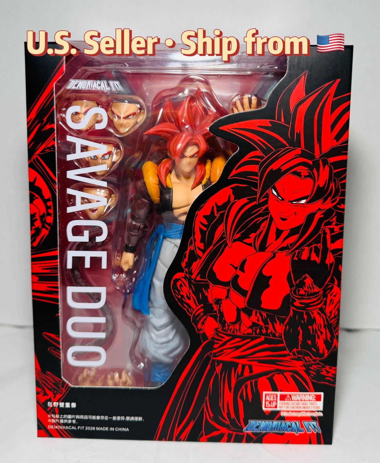 Dragon Ball GT Gogeta Super Saiyan 4 SSJ4 SAVAGO DUO 1/12 Action Figure US STOCK Dragon Ball GT Gogeta Super Saiyan 4 SSJ4 SAVAGO DUO 1/12 Action Figure US STOCK