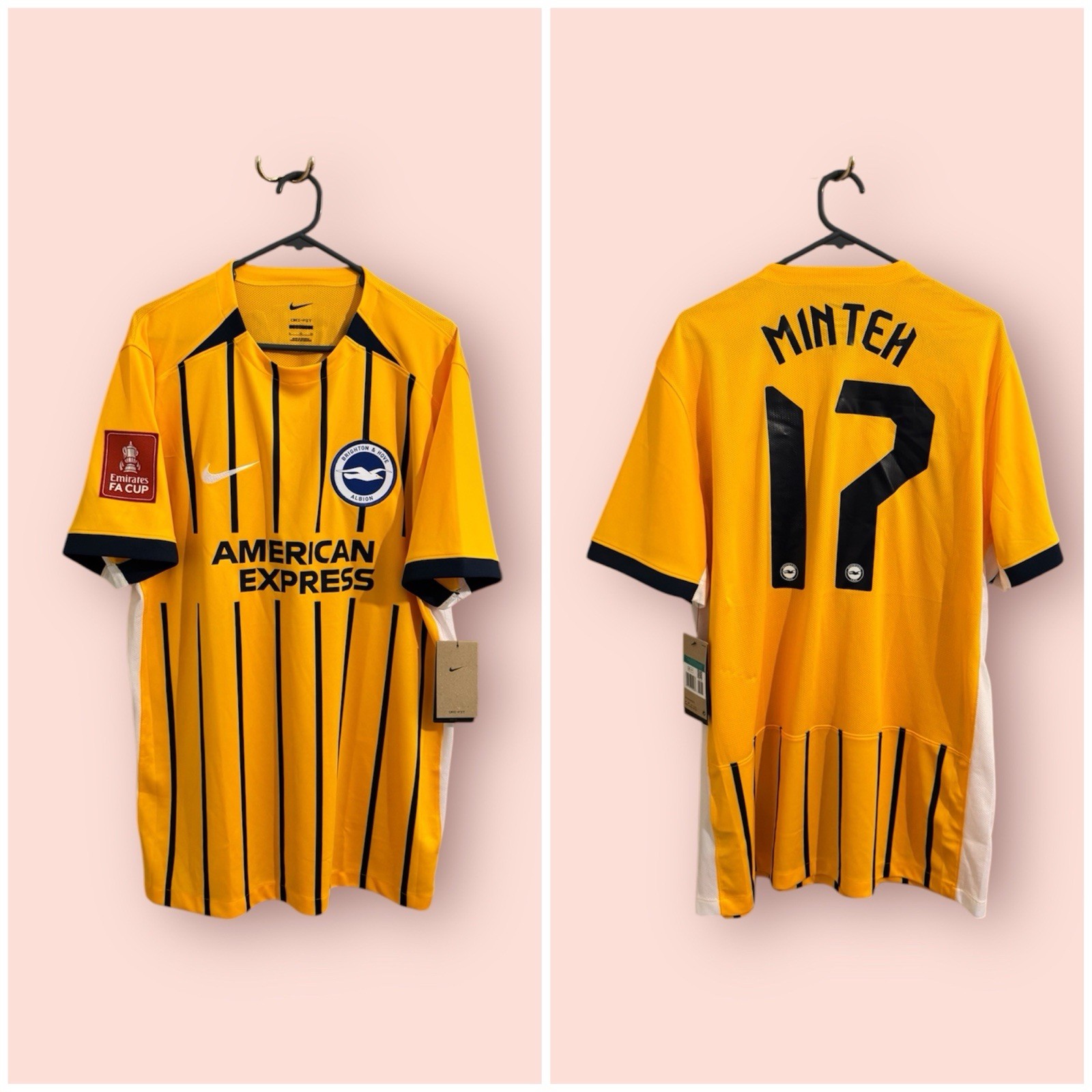 Brighton & Hove Albion Football Shirt - 2024 / 2025 - Away - XL - #17 Minteh