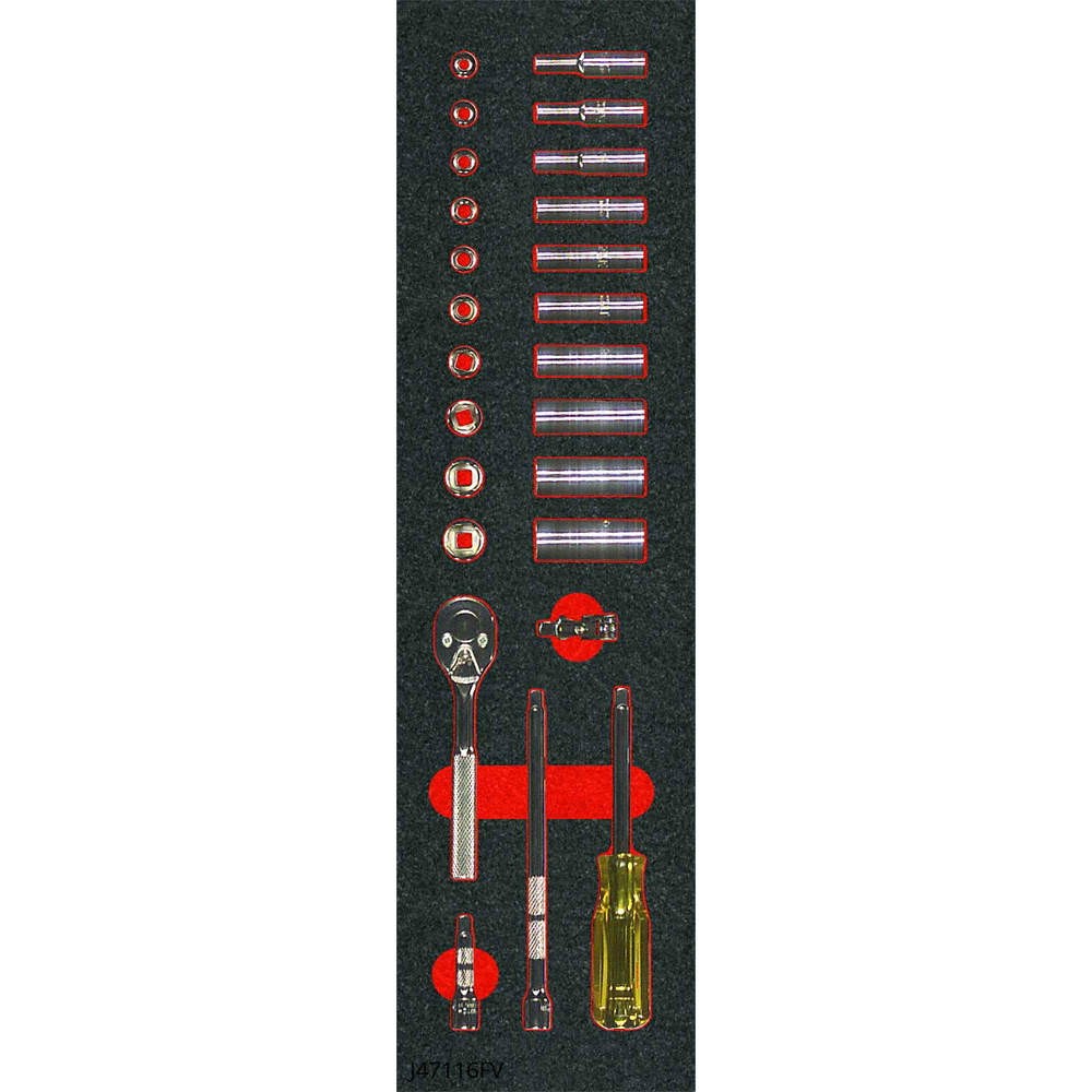 PROTO J47116KV Socket Sets,Head Shape Pear,25 pieces 806K84